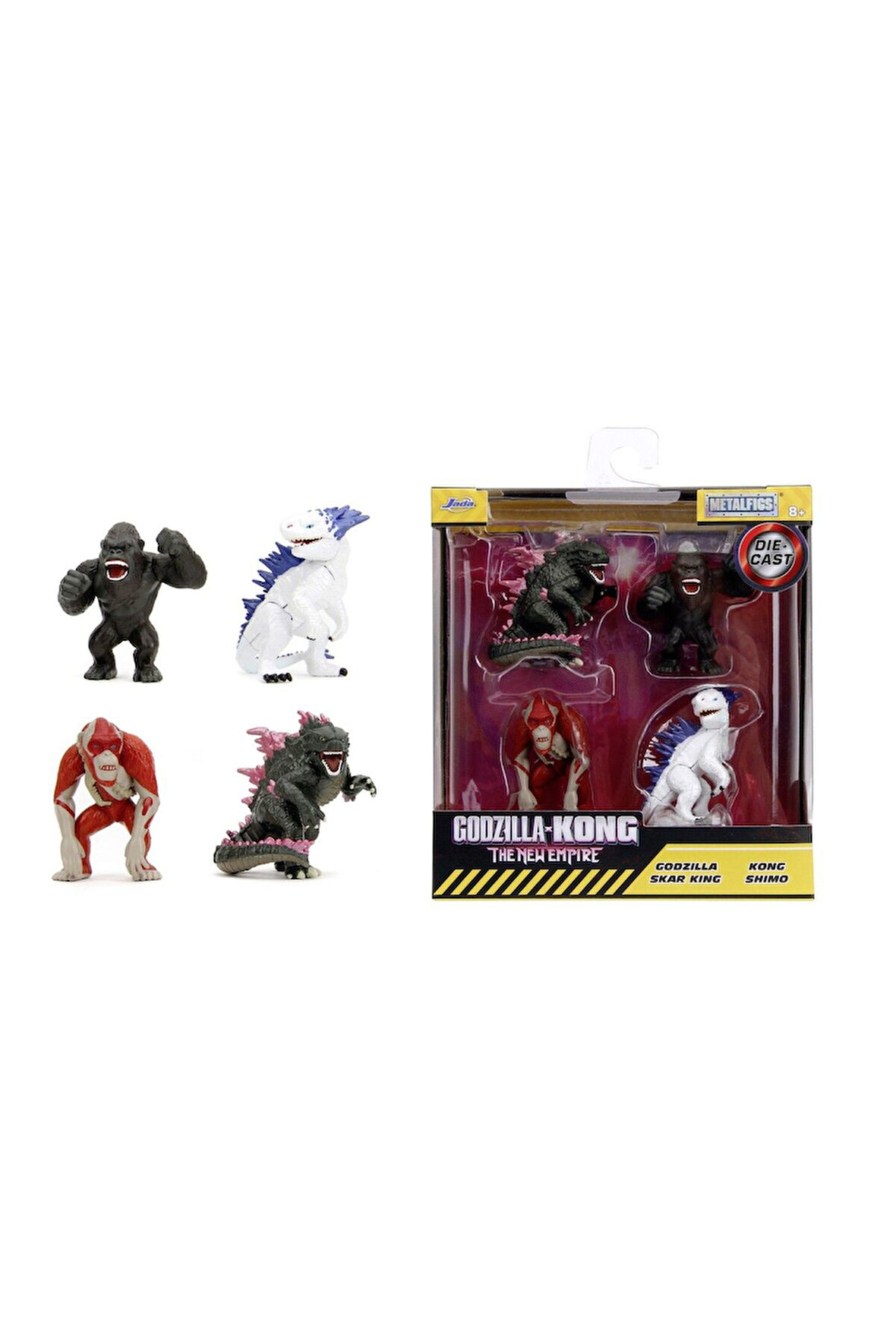 GODZILLA KONG SKAR KING SHIMO FİGÜR DİECAST KİNG KONG METAL FİGÜR 4'LÜ GODZILLA FİGÜR SETİ