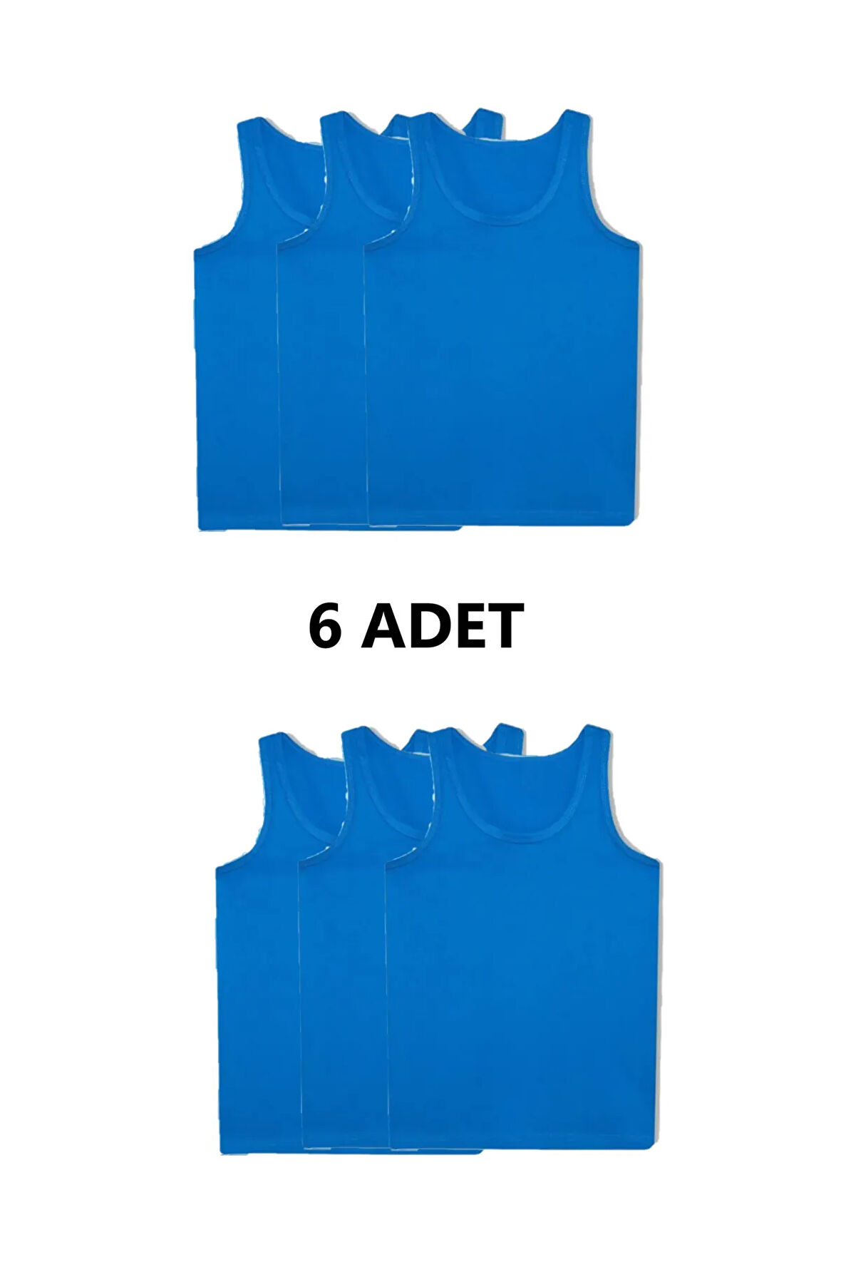 6'lı Karışık Renk Erkek Atlet Takım Mavi