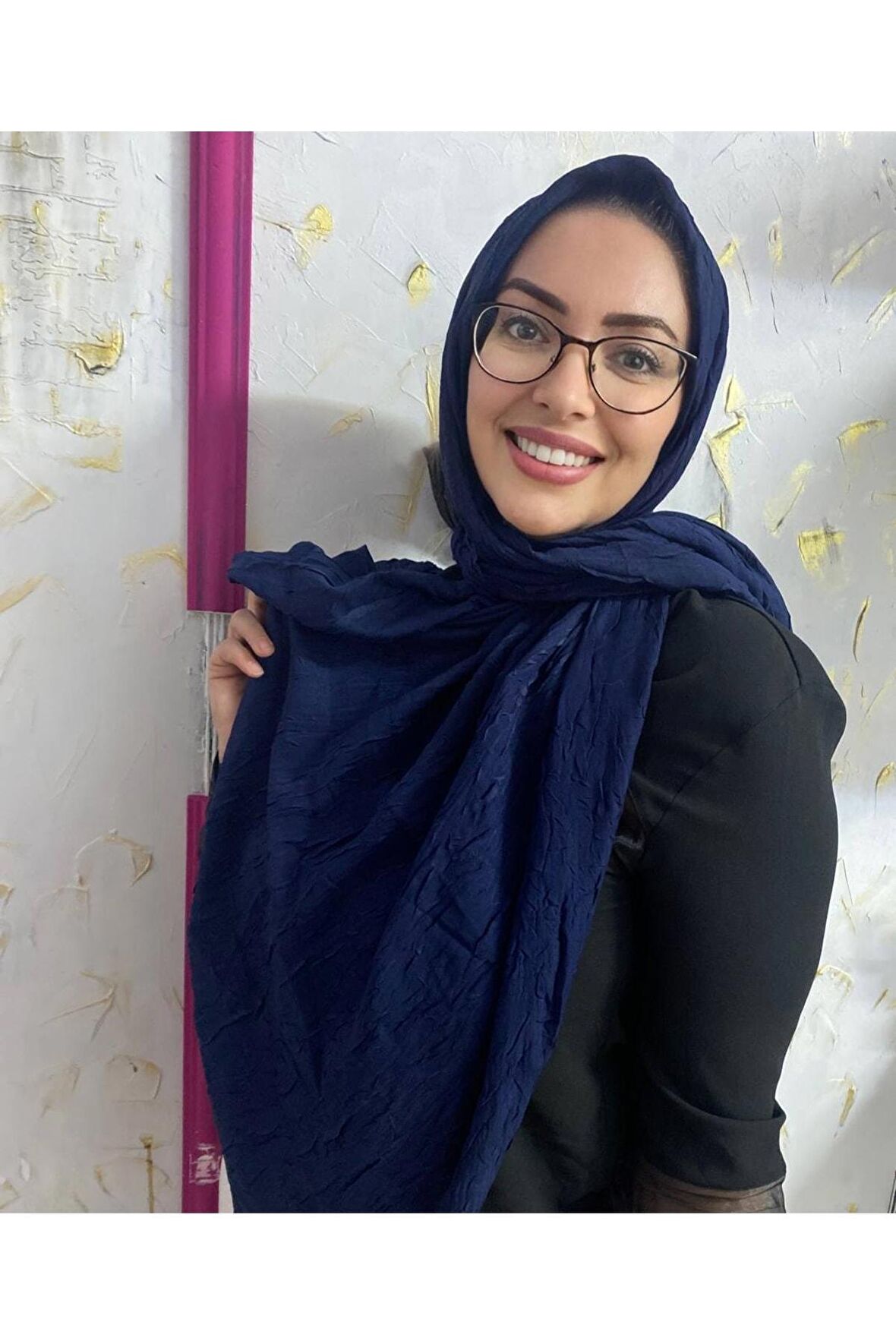 Alcanavm Bambu Kraş Şal Lacivert