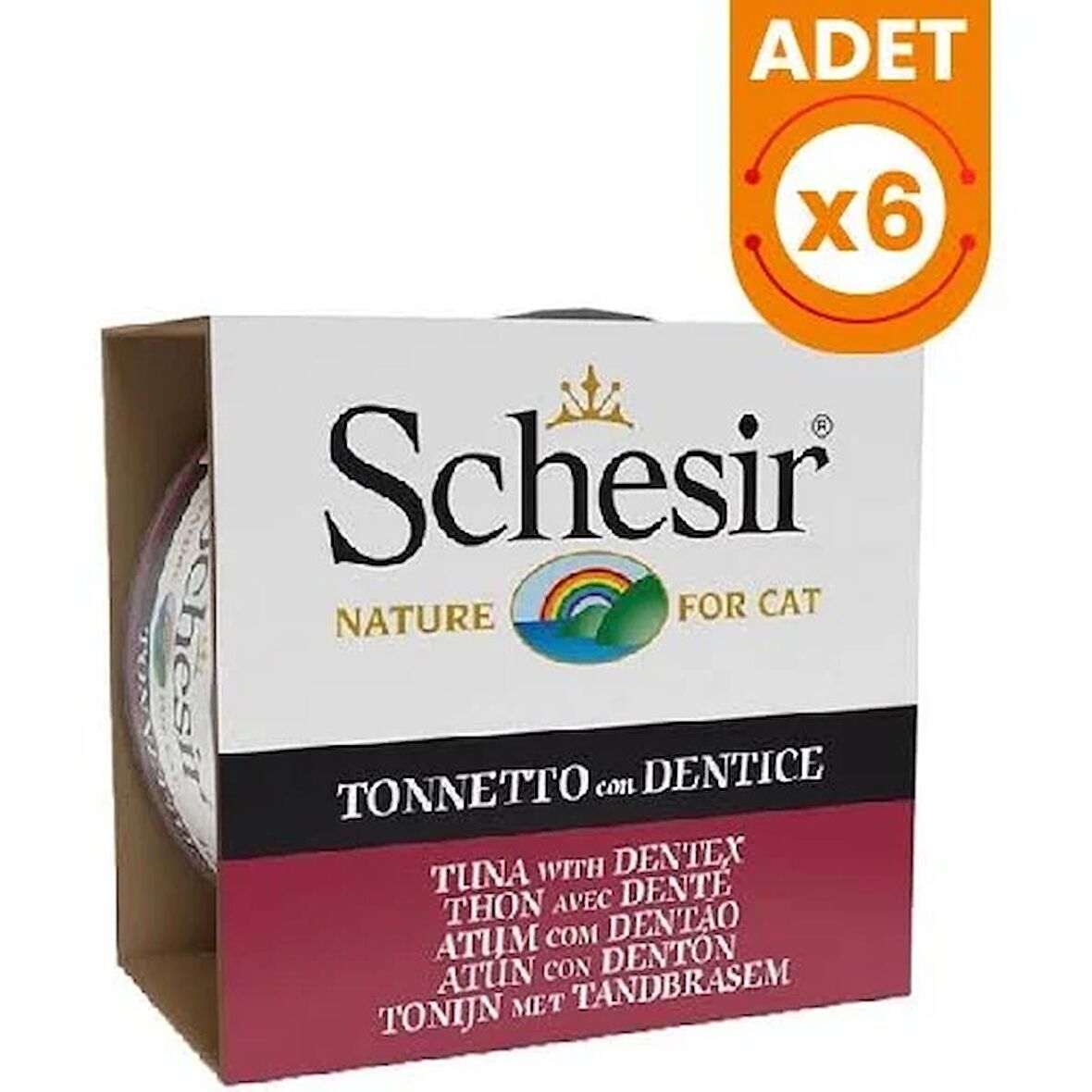Schesir Ton ve Sinarit Balıklı Jöleli Kedi Konservesi 85 Gr X 6 Adet