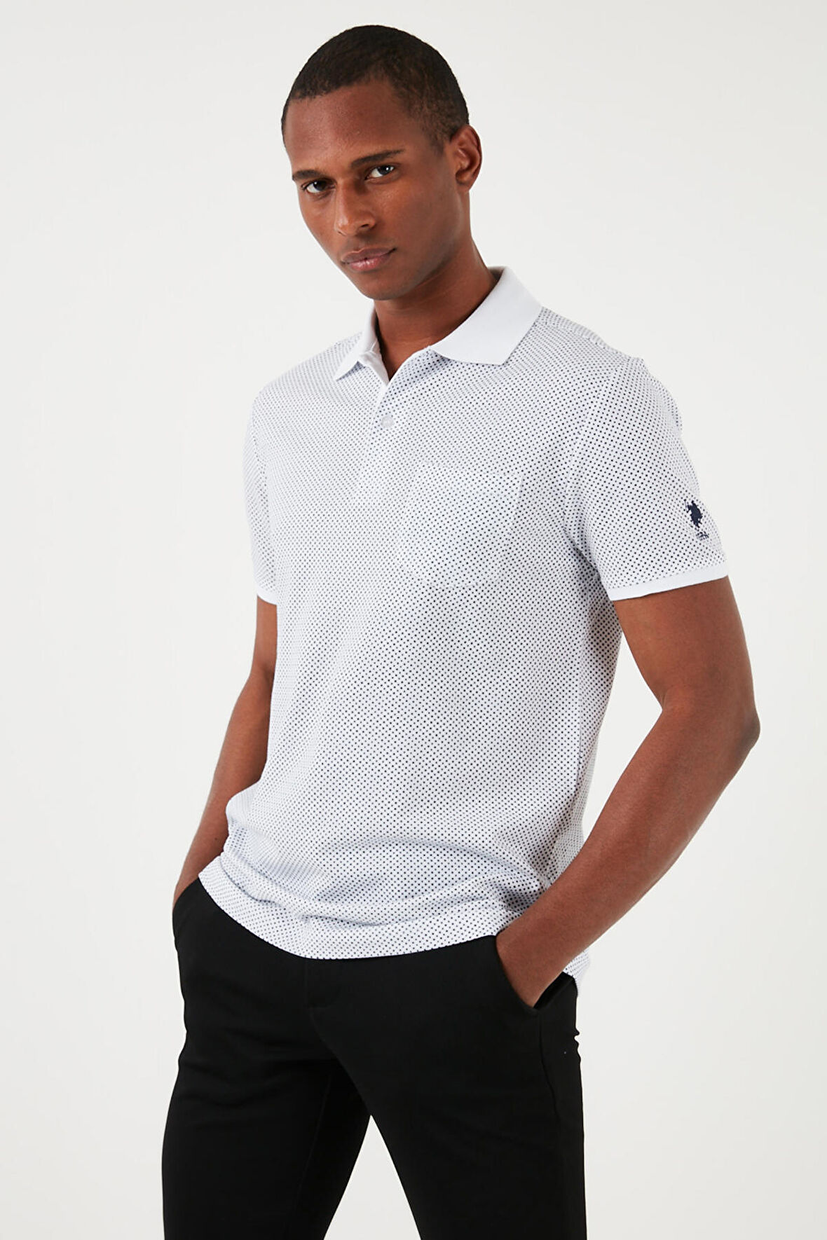 . Polo Yaka Beyaz Erkek T-Shirt GAFSA