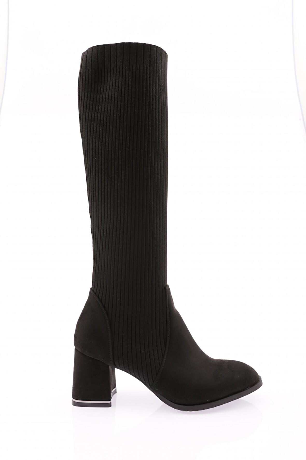 Dgn 9214 Kadin Lastik Detayli Topuklu Çizme