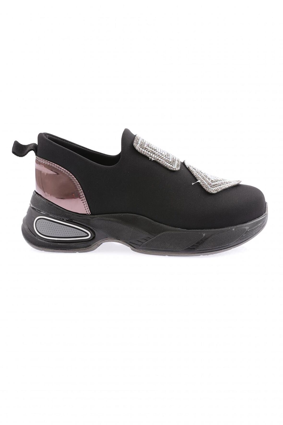 Dgn M610-22K Kadın Strech Taş Motifli Mega Kalin Taban Sneakers Ayakkabi