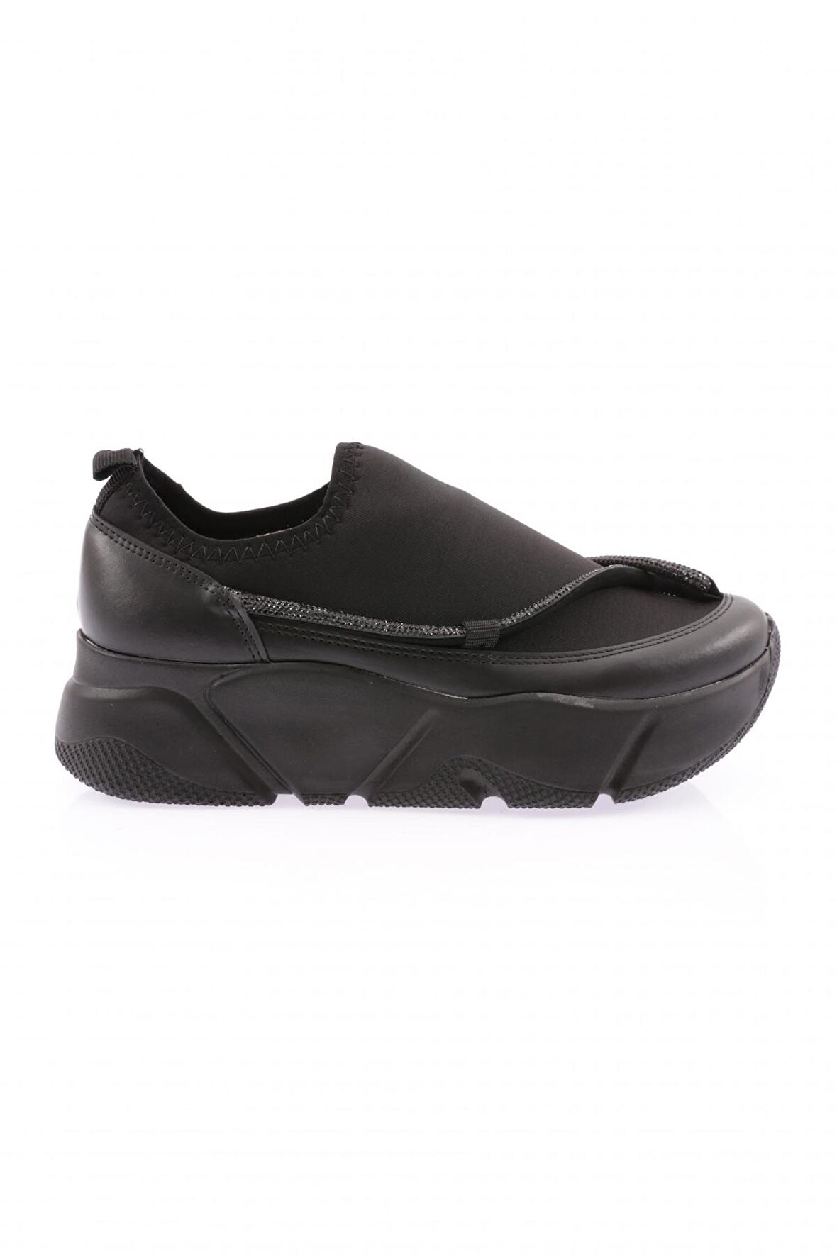 Dgn M380-22K Kadın Strech Taşli İp Detayli Mega Kalin Taban Sneakers Ayakkabi