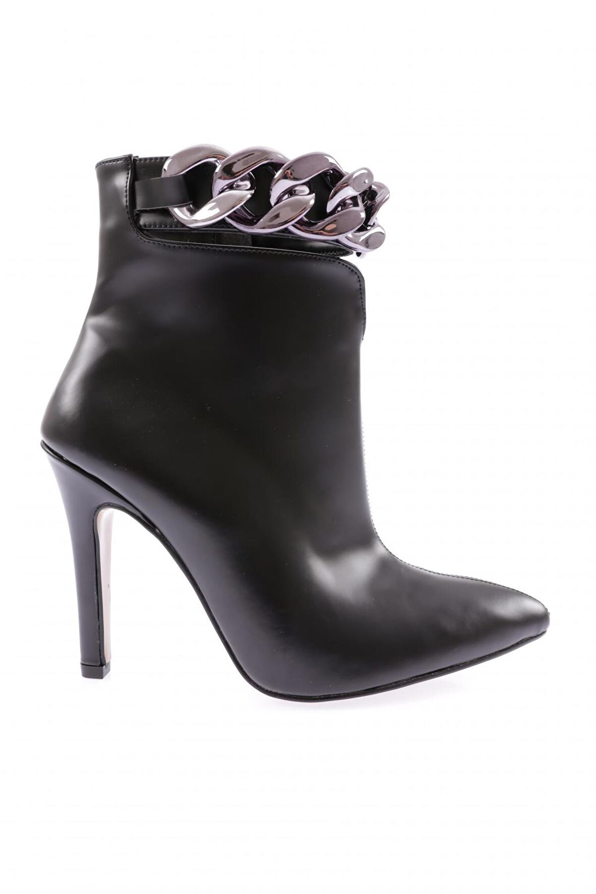 Dgn 4250 Kadın Sivri Burun Metal Burgu Bantli İnce Topuklu Bot