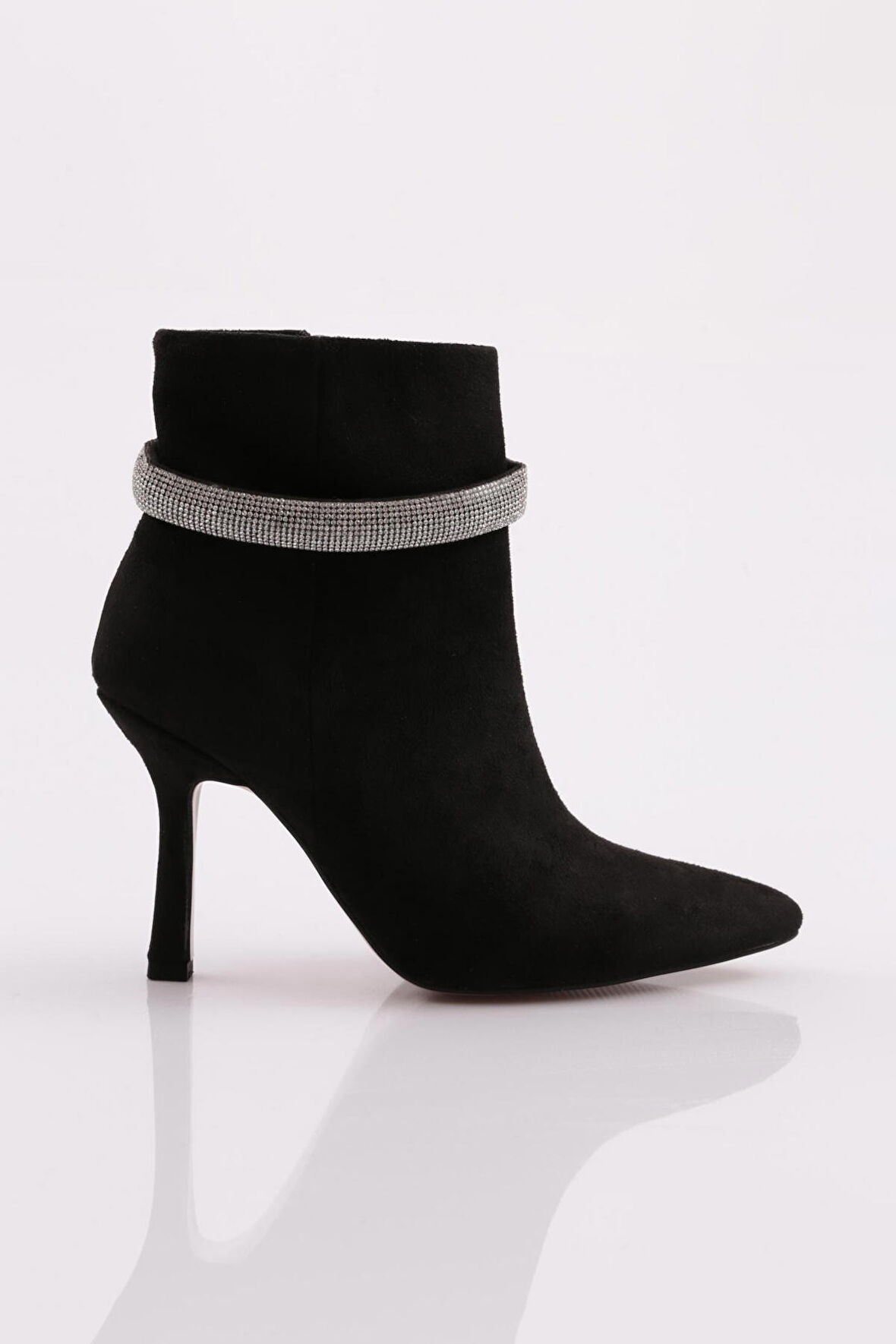 Dgn 5739-424 Silver Taş Zincirli  Kadın  Topuklu Bot