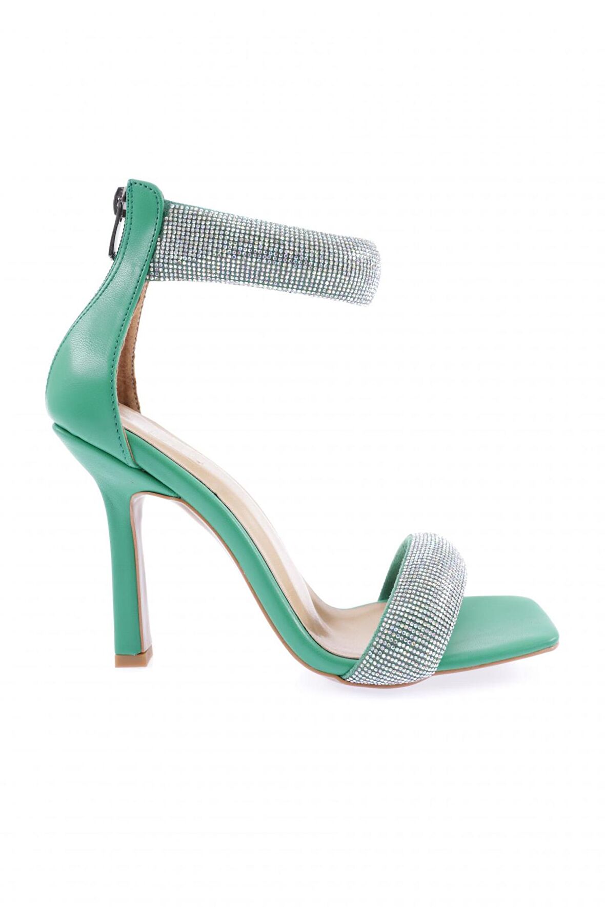 Dgn 8044-23Y Kadin Silver Taşli Bilekten Bağli Topuklu Sandalet