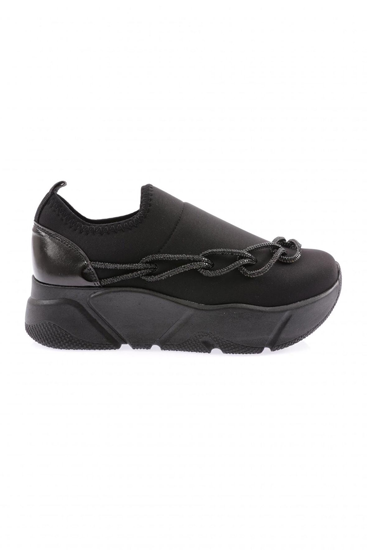 Dgn 700-23Y Kadın Mega Kalin Taban Zincirli  Strech Detayli Sneakers Ayakkabi