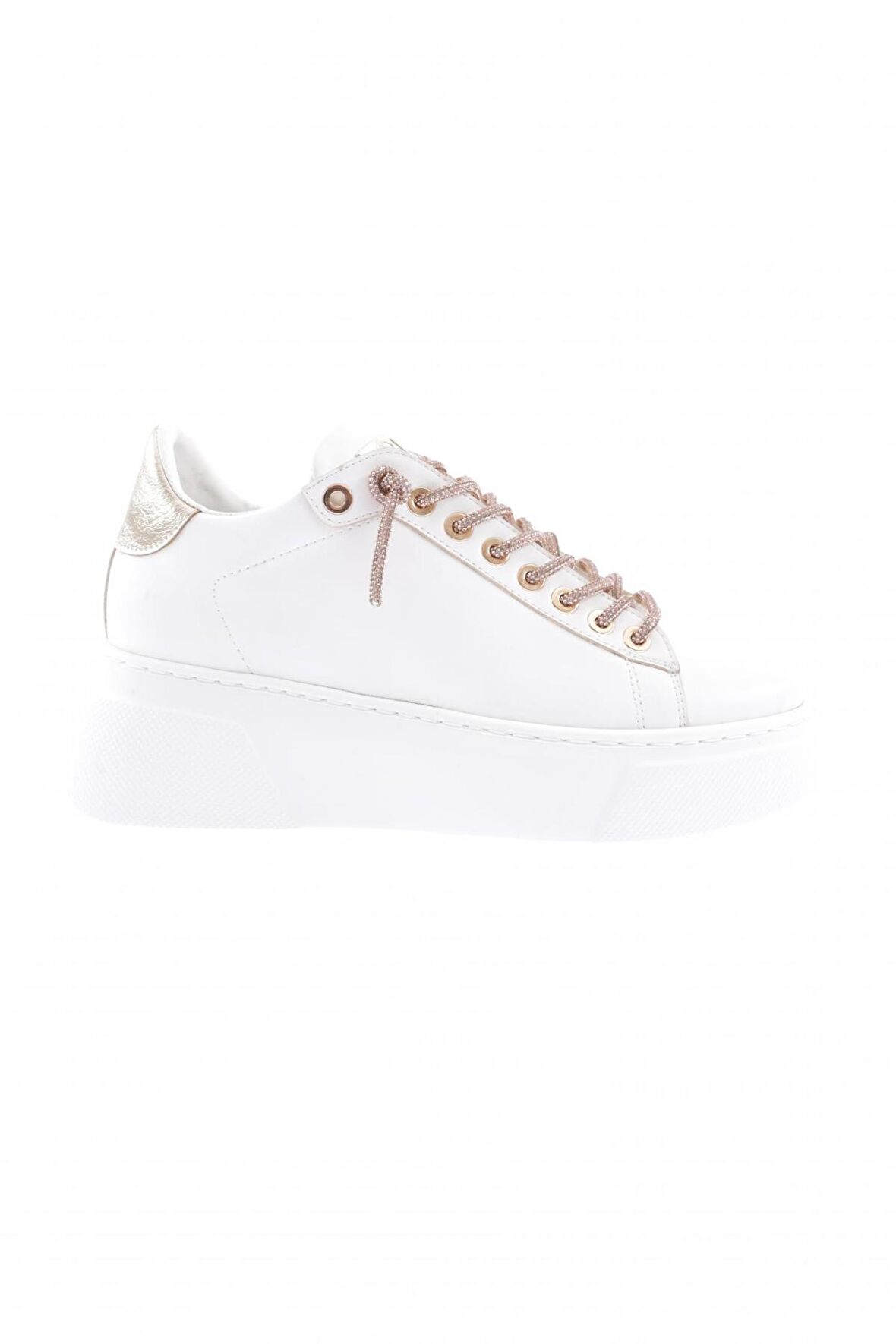 Dgn Es854-23Y Kadın Kalin Taban Silver Taş Bağcikli Sneakers Ayakkabi