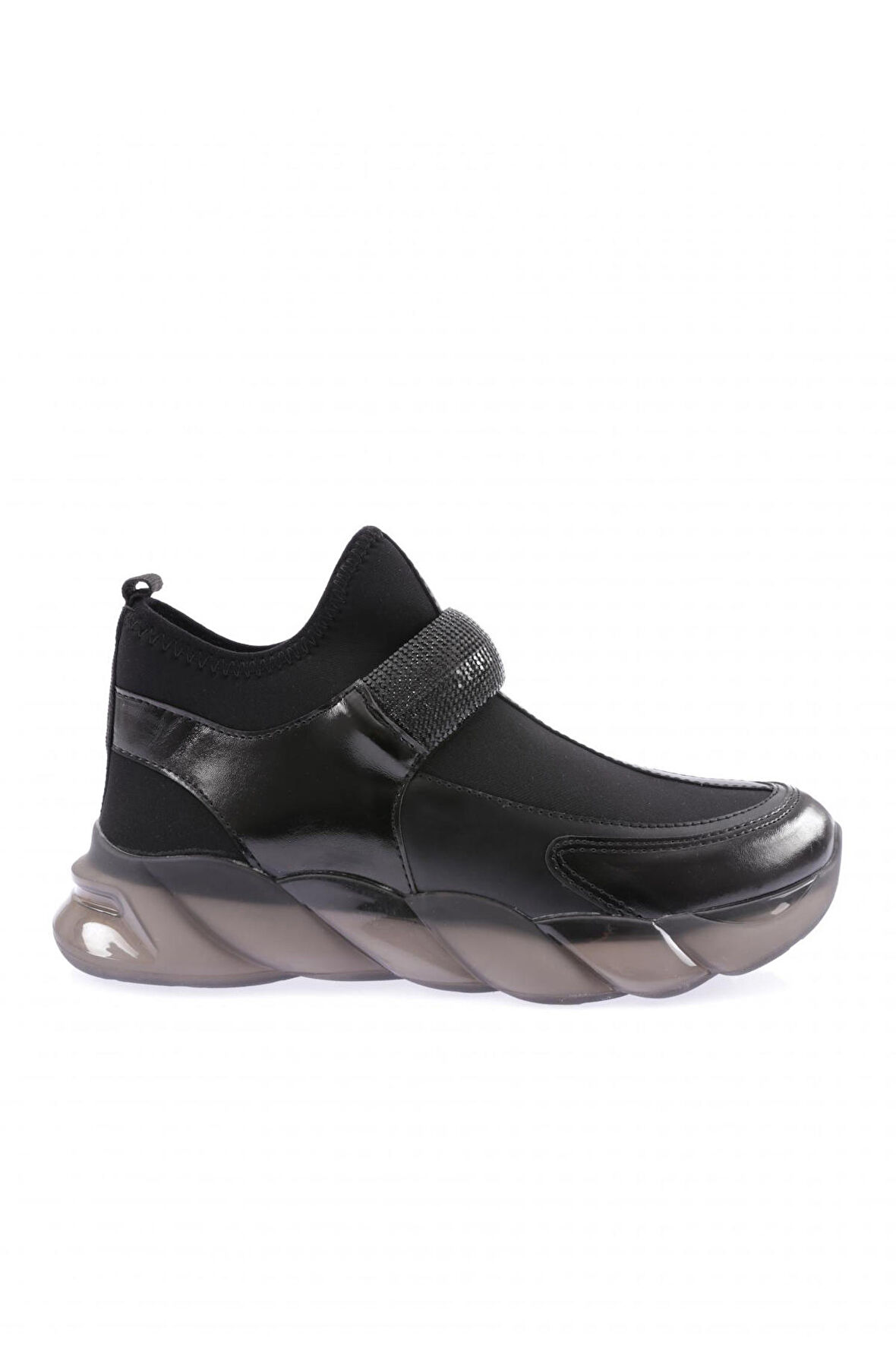 Dgn 104-23Y Kadın Strech Detayli Silver Taş Bantli Sneakers Ayakkabi