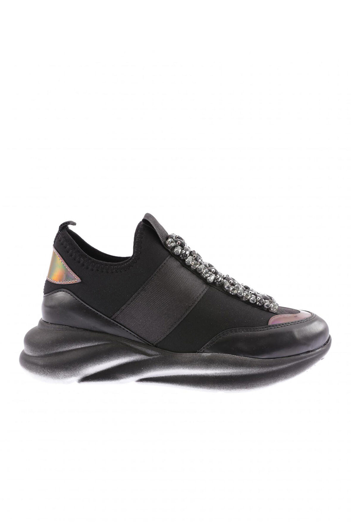 Dgn 222-23Y Kadin Strech Detayli Kristal Taşli Sneakers Ayakkabi