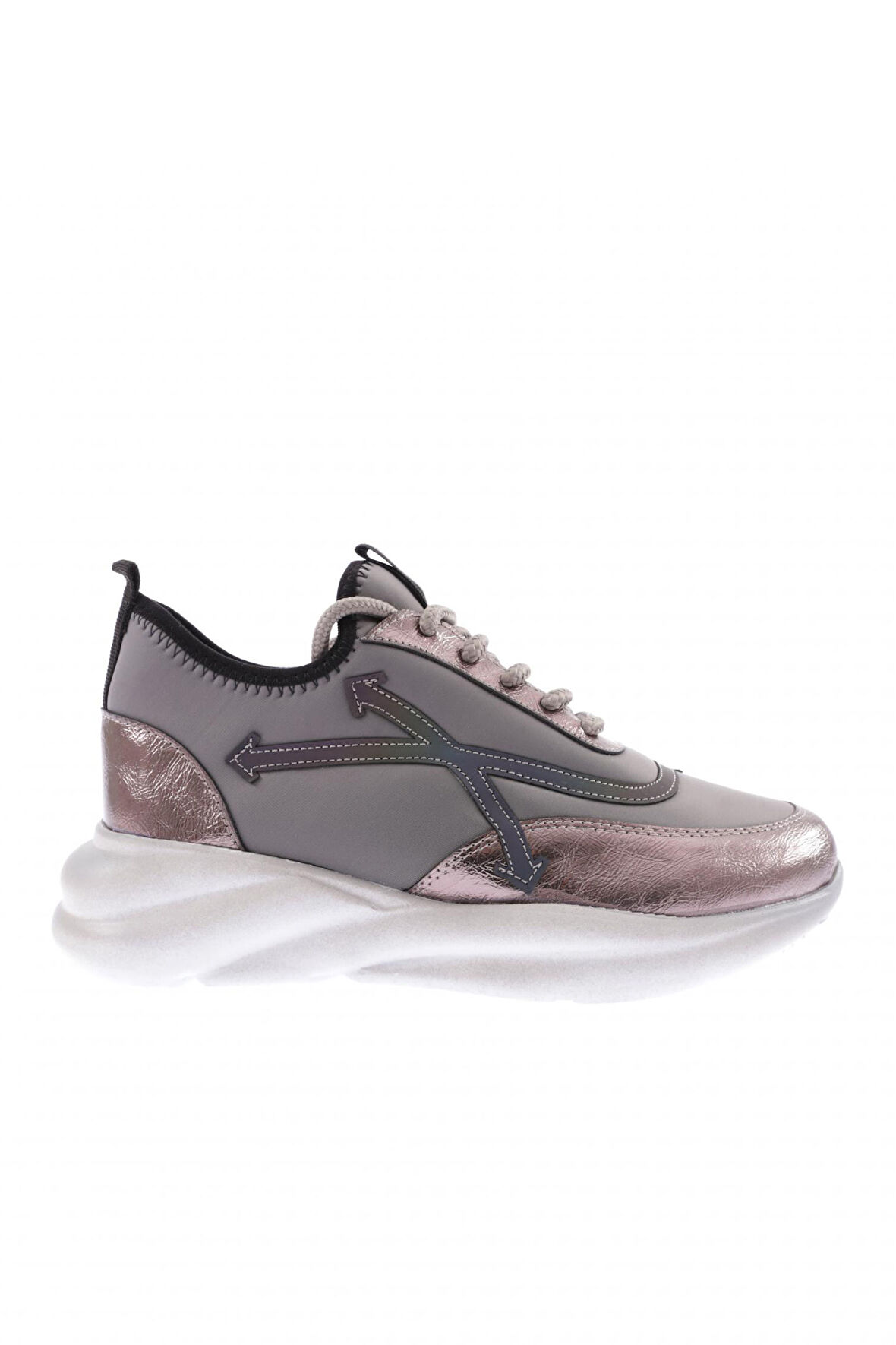 Dgn 211-23Y Kadin Kalin Taban Bağcikli Sneakers Ayakkabi