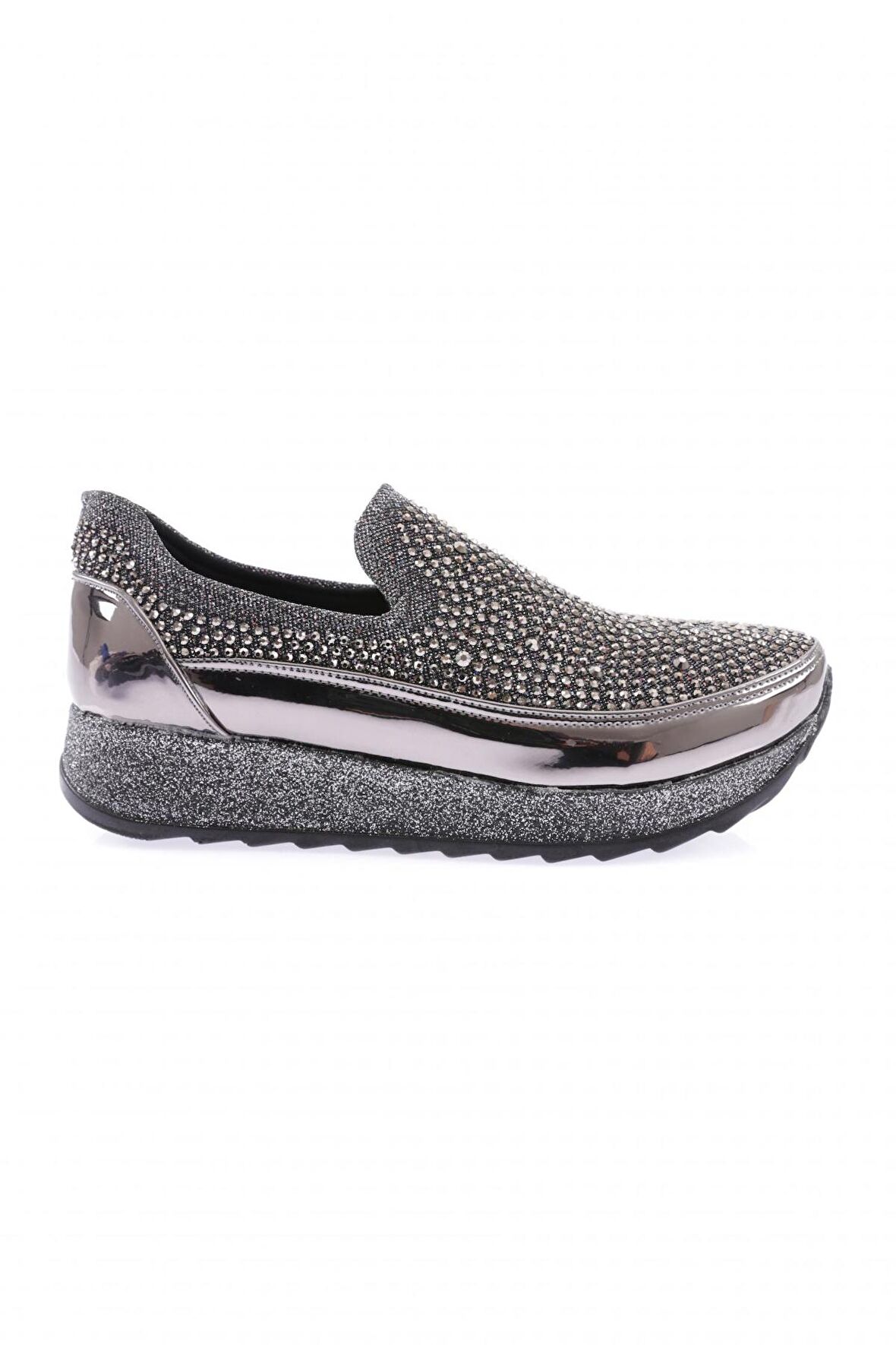 Dgn Akt-05-23Y Kadın Kalin Taban Kristal Taşli Sneakers Ayakkabi