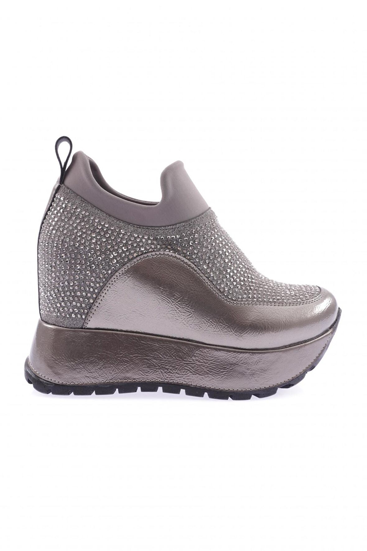 Dgn 927-23Y Kadın Mega Kalin Taban Silver Taşli Sneakers Ayakkabi