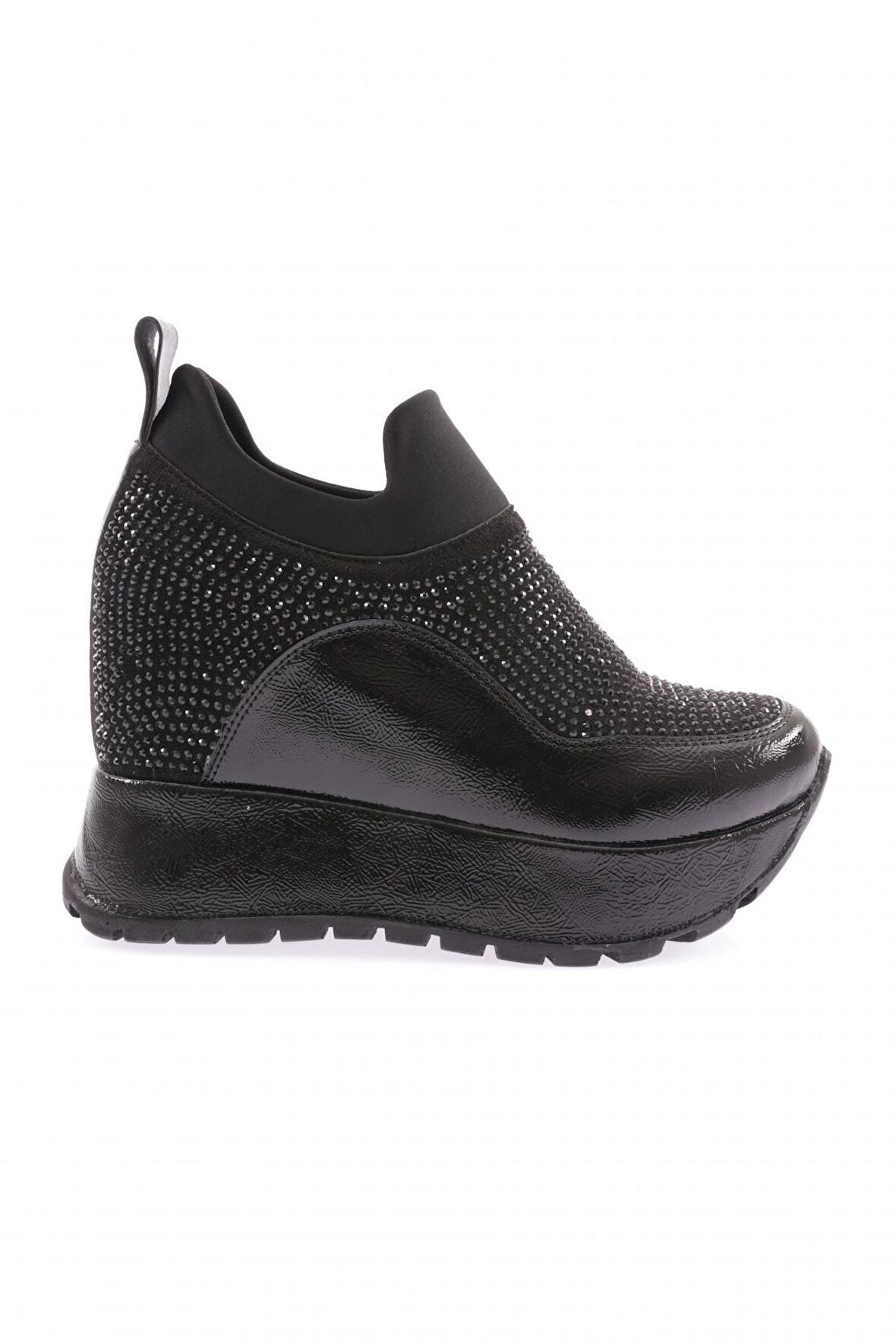 Dgn 927-23Y Kadın Mega Kalin Taban Silver Taşli Sneakers Ayakkabi