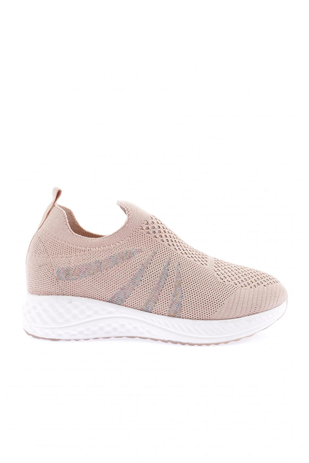 Dgn 832-23Y Kadin Yanlari Simli Lazerli Sneaker Ayakkabi