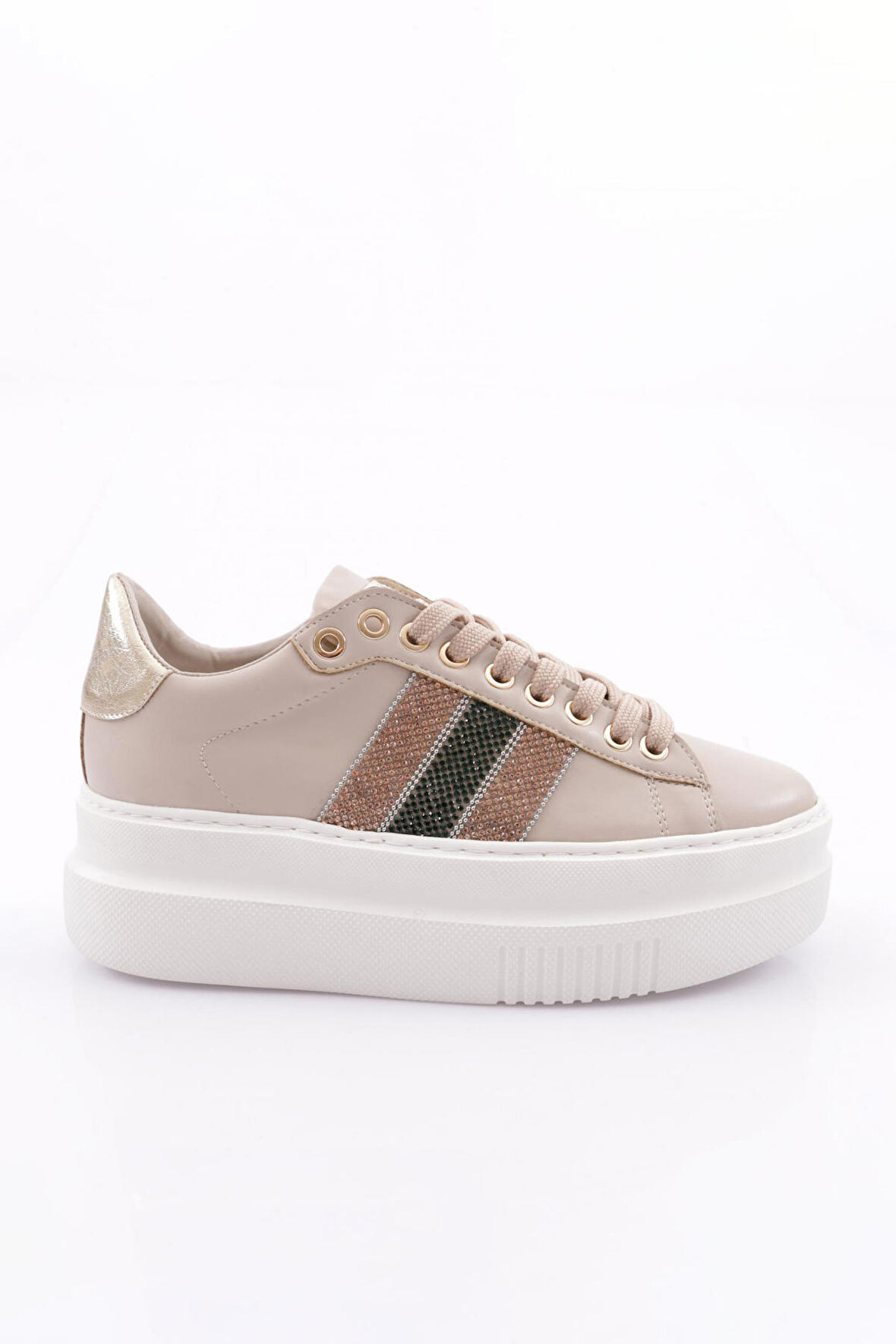 Dgn Es865 Kadın Kalin Silver Taşli Sneakers Ayakkabi