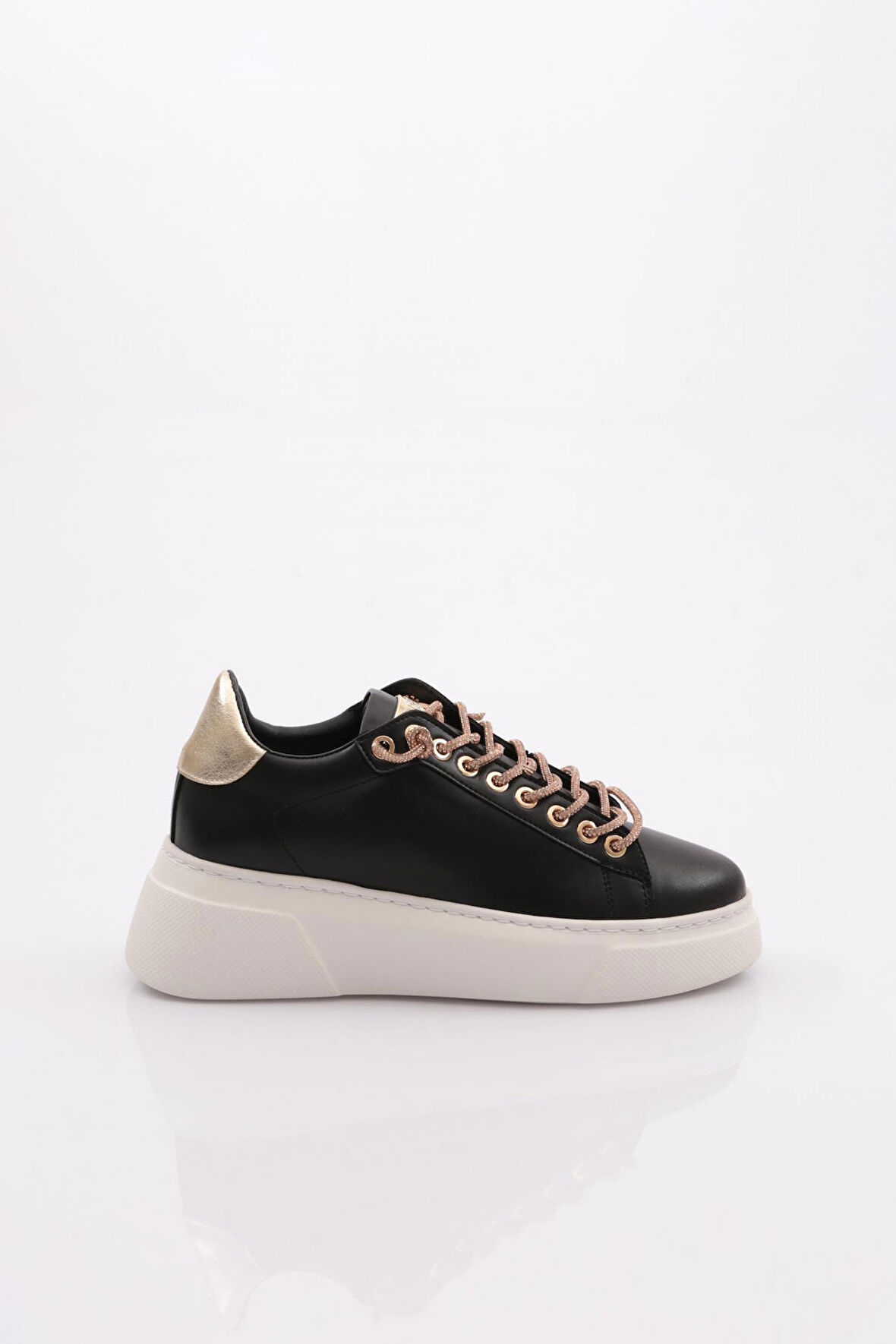 Dgn Es854 Kadın Kalin Taban Silver Taş Bağcikli Sneakers Ayakkabi