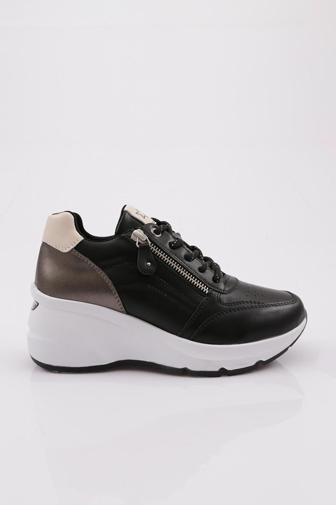 Dgn 62159 Kadın Kalin Taban Yani Fermuarli Sneaker