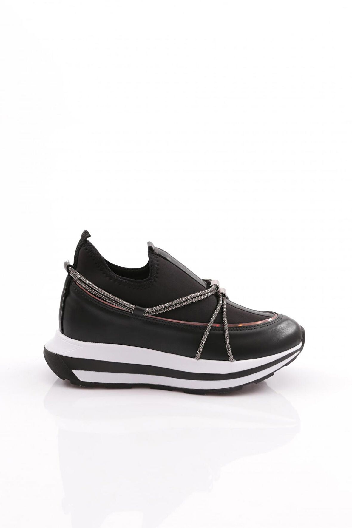 Dgn 2032 Kadın Taş İp Desenli Spor Ayakkabi