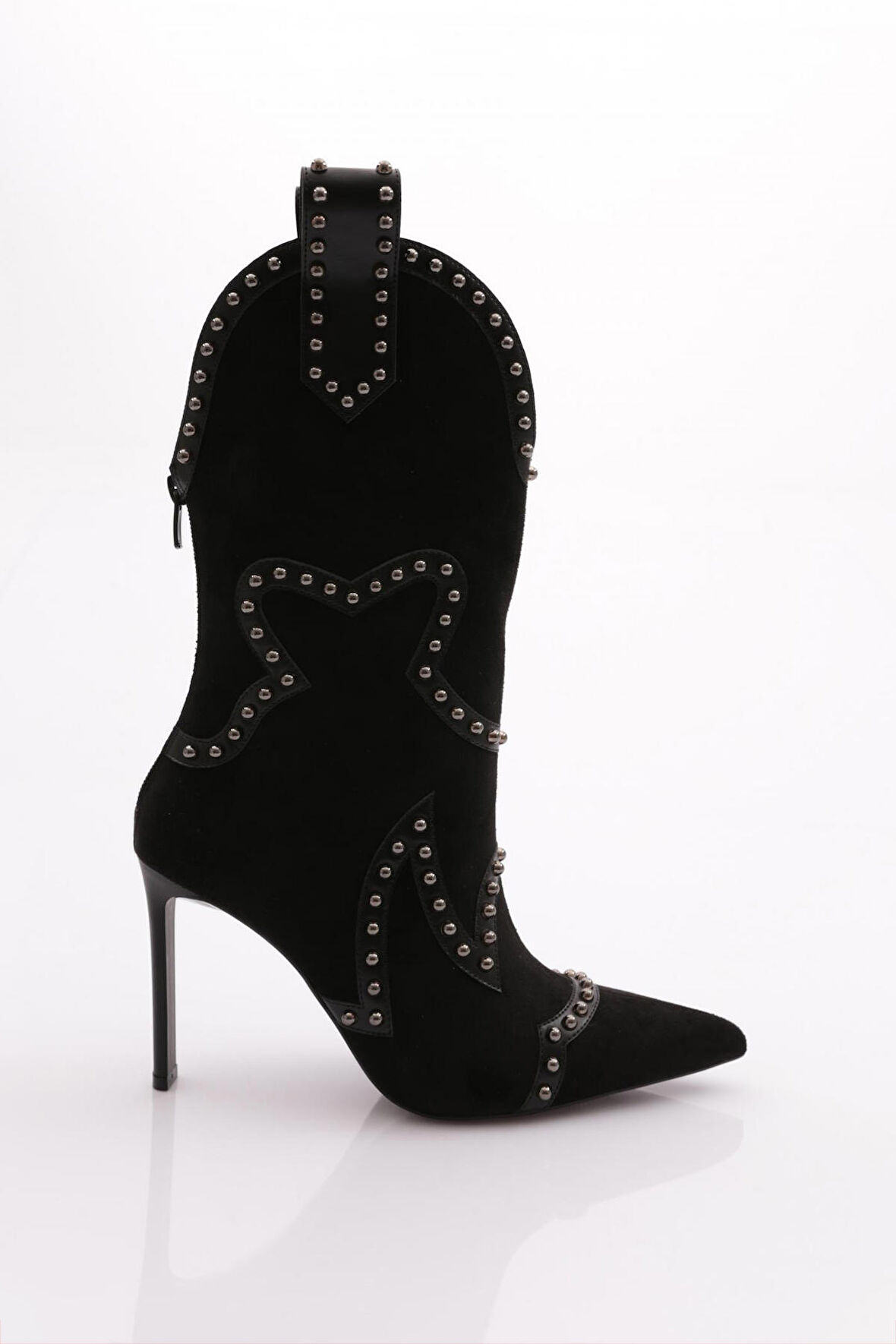 Dgn 5273 Kadın Taş İşlemeli Topuklu Western Bot