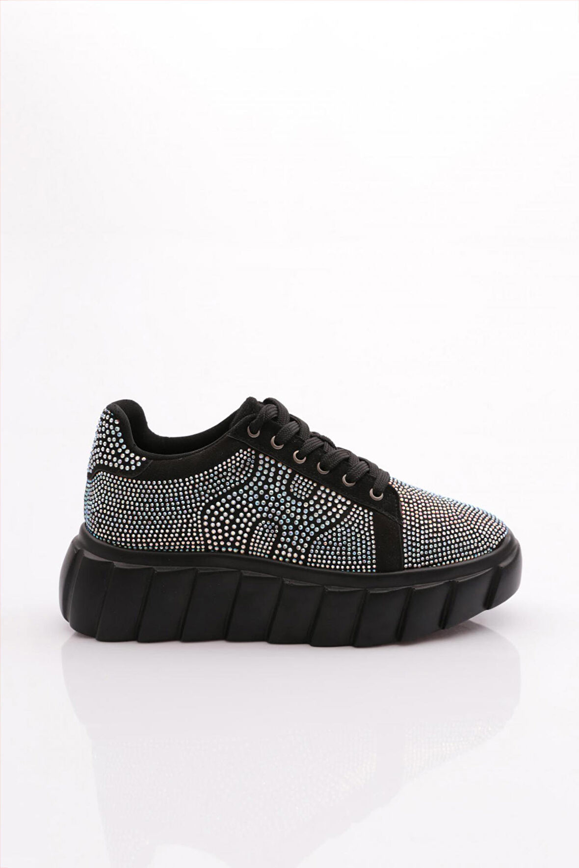 Dgn 501 Kadin Bağcikli Kalin Taban Sneaker Ayakkabi