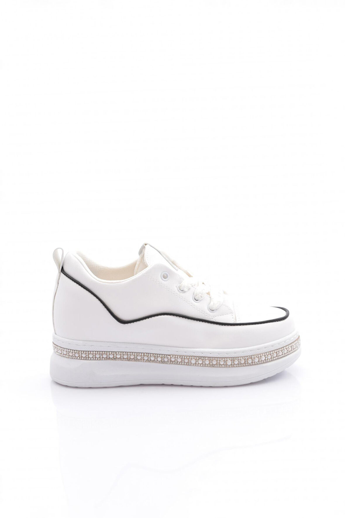 Dgn Pm128-K087 Kadin Yanlari Taşli Sneaker Ayakkabi