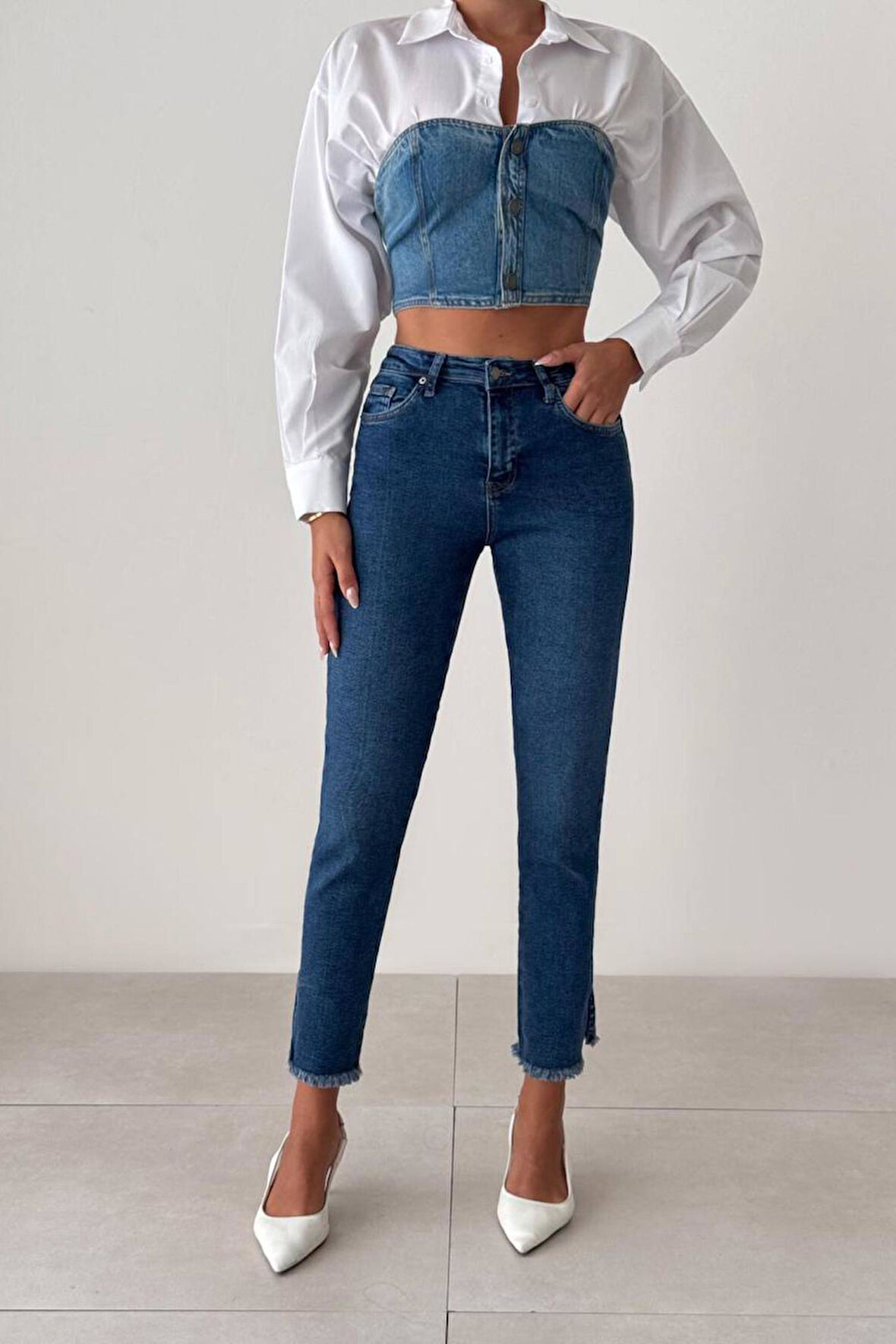 Lacarino 7413 Mia Kadın Jean Pantolon