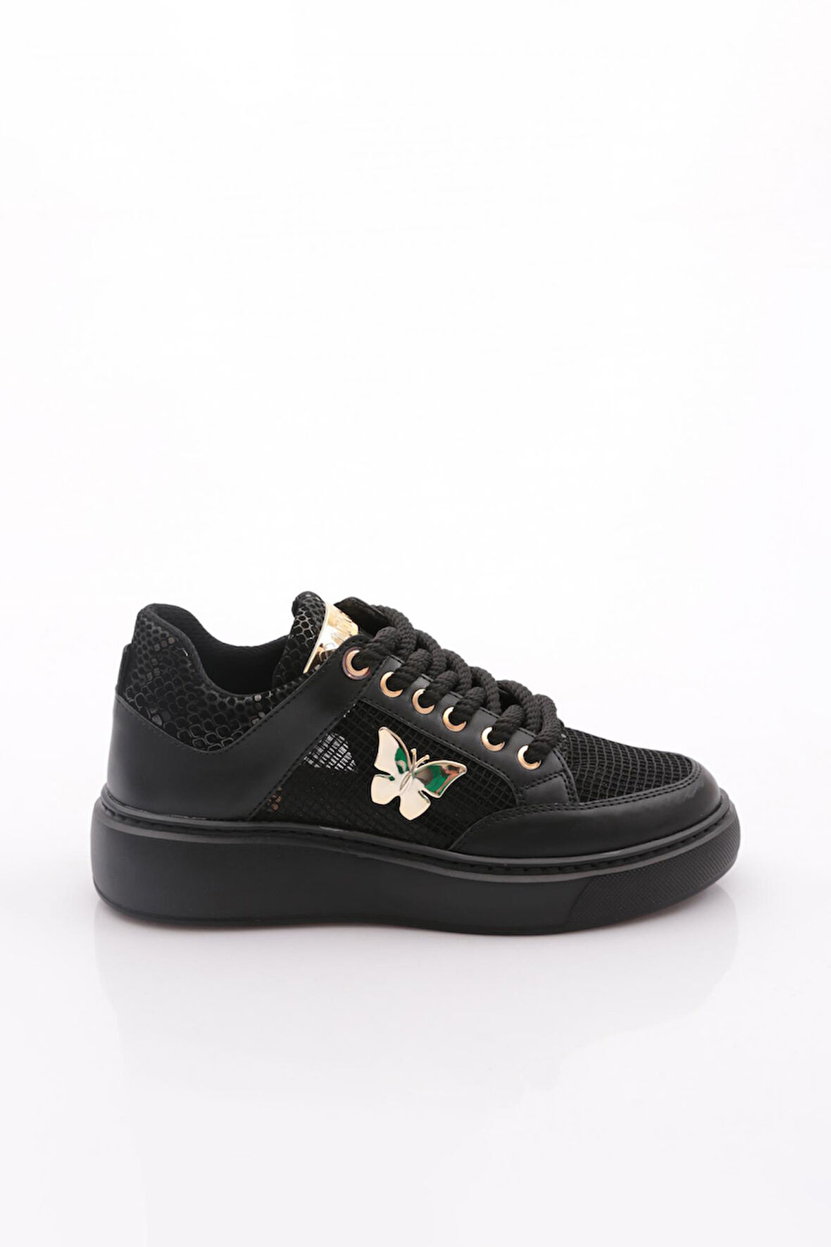 Dgn B1007 Kadin Fileli Aksesuarli Sneakers Ayakkabi