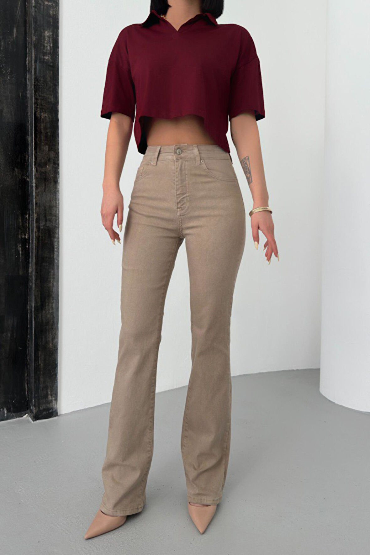 Lacarino 7946 Boot Cut Flare Kadın Jean Pantolon