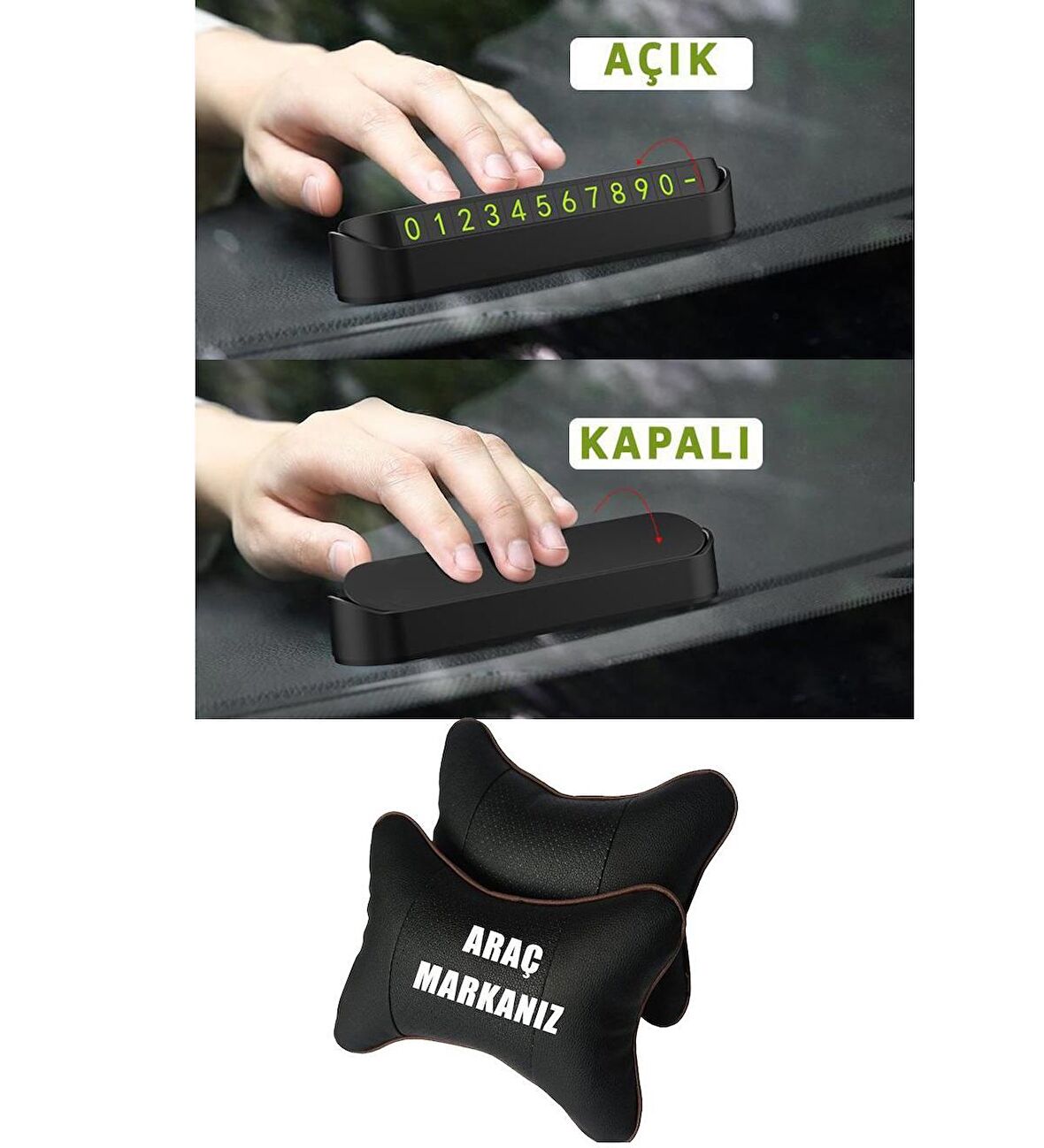 C-Max koltuk uyumlu başlık ve torpido üstü aça kapa telefon numaralık