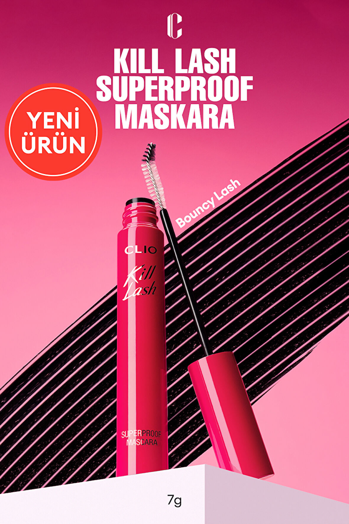 Kirpiklere Hacim Veren, Suya Dayanıklı Maskara CLIO Kill Lash Superproof Mascara (20 Bouncy Lash)