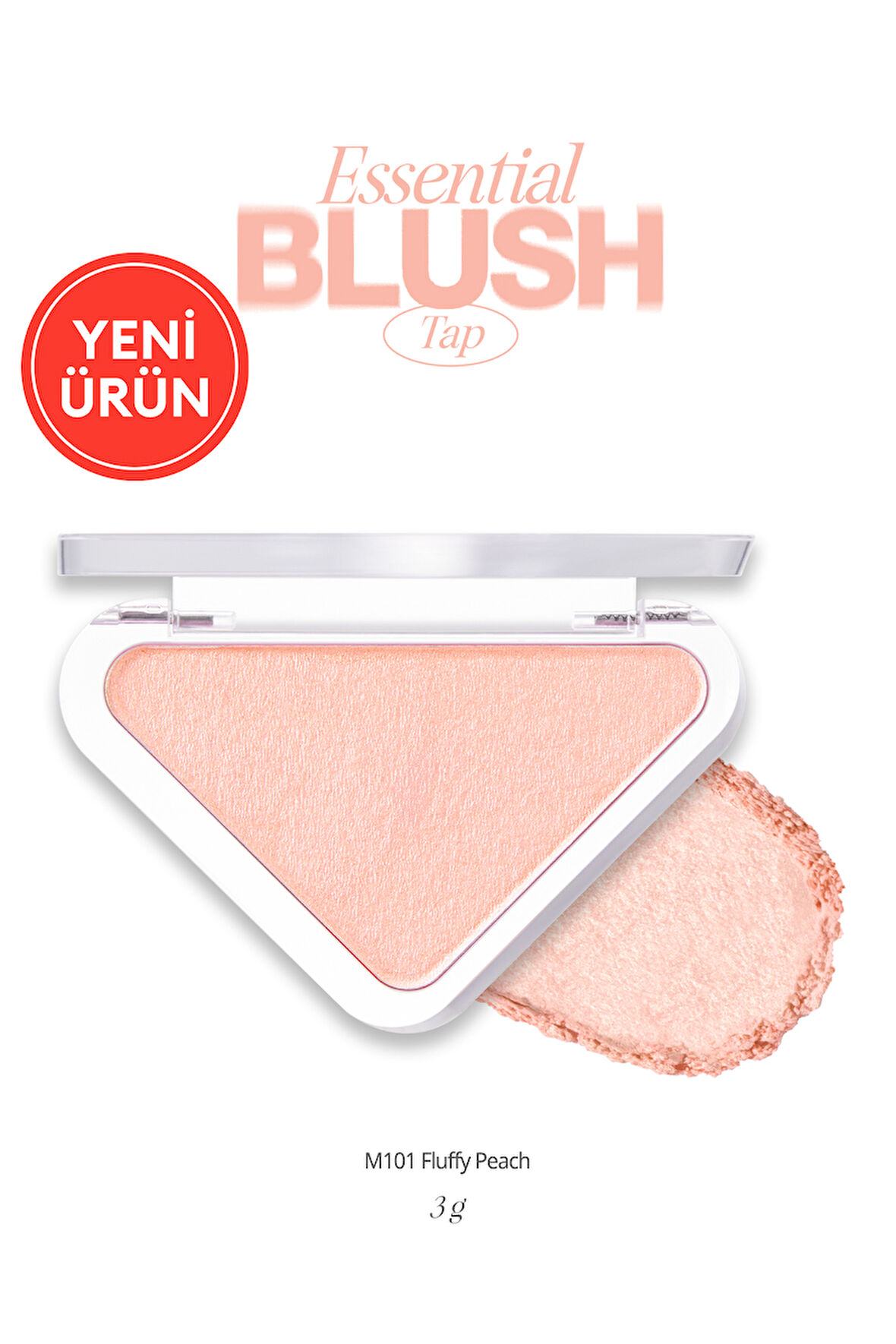 Katmanlanabilir Yumuşak Dokulu Yarı Mat Bitiş Sunan Allık CLIO Essential Blush Tap (M101 Fluffy Peach)