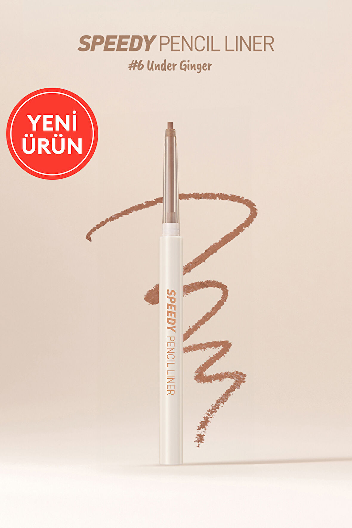 Suya Dayanıklı, Kolay Kullanım Sunan Göz Kalemi PERIPERA Speedy Pencil Liner (6 Under Ginger)