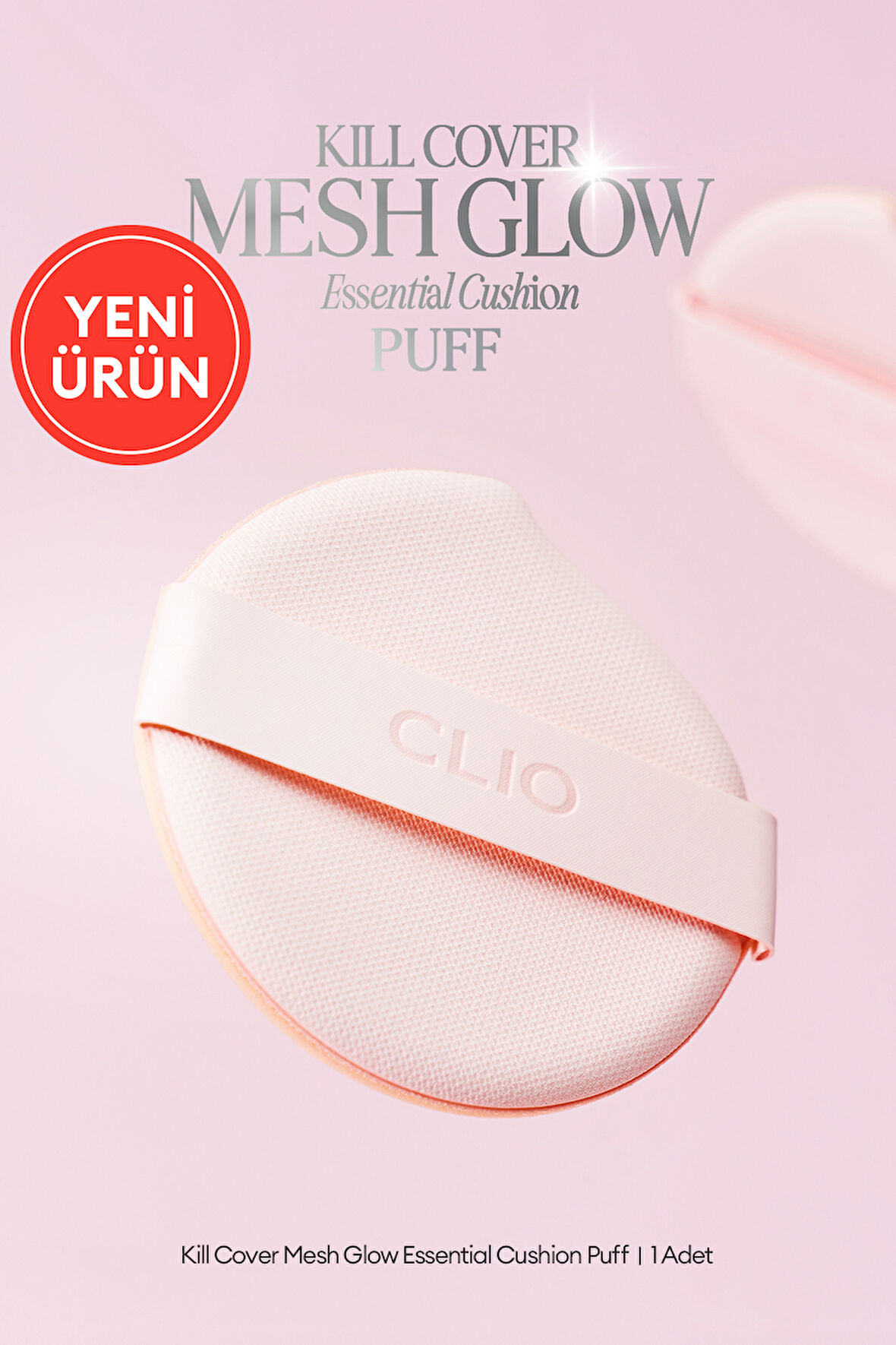 Su Damlası Şekilli, Detaylı Eşit Uygulama Sunan Puf CLIO Kill Cover Mesh Glow Essential Cushion Puff