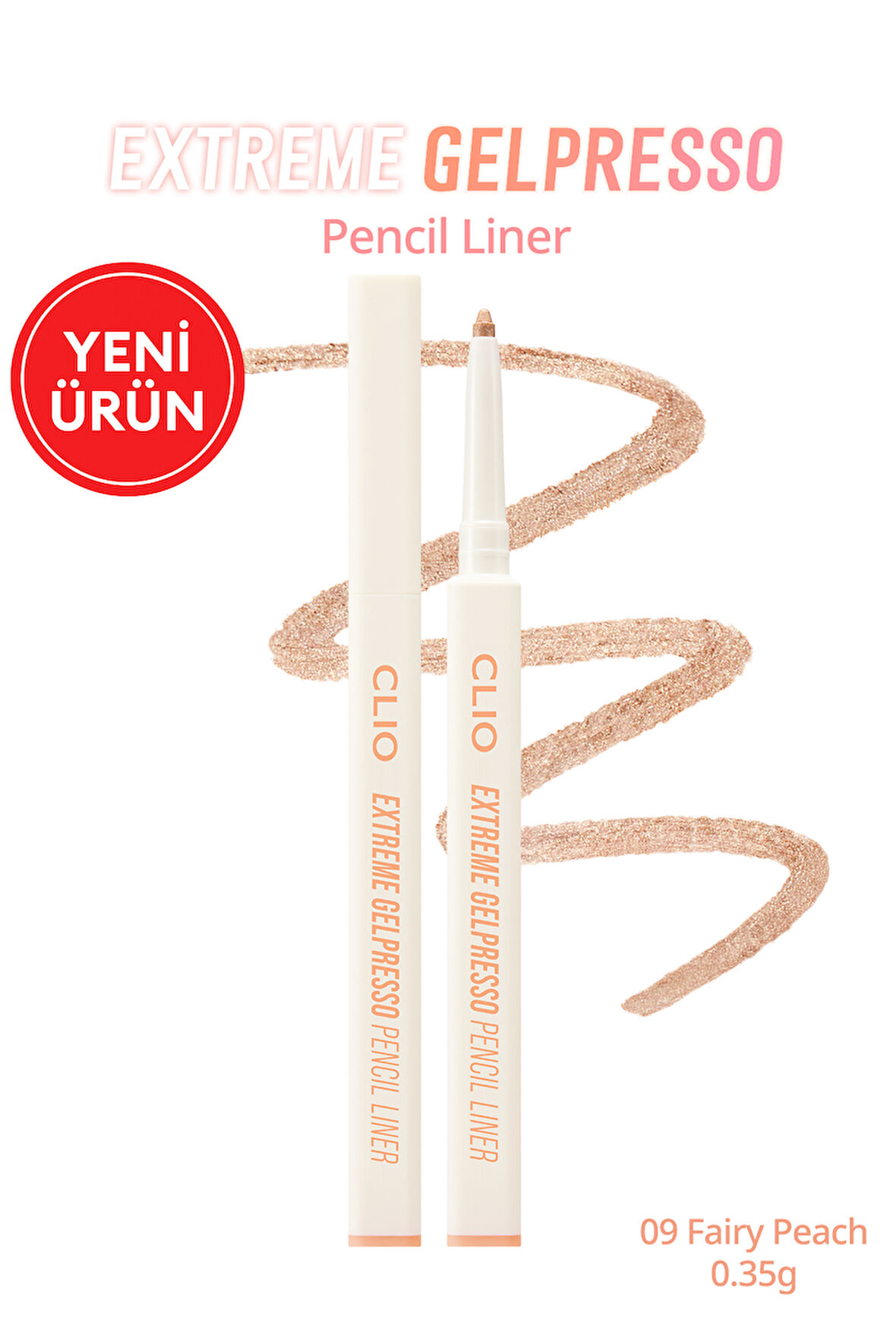 Suya Dayanıklı, Gün Boyu Kalıcı Kalem Eyeliner CLIO Extreme Gelpresso Pencil Liner (09 Fairy Peach)