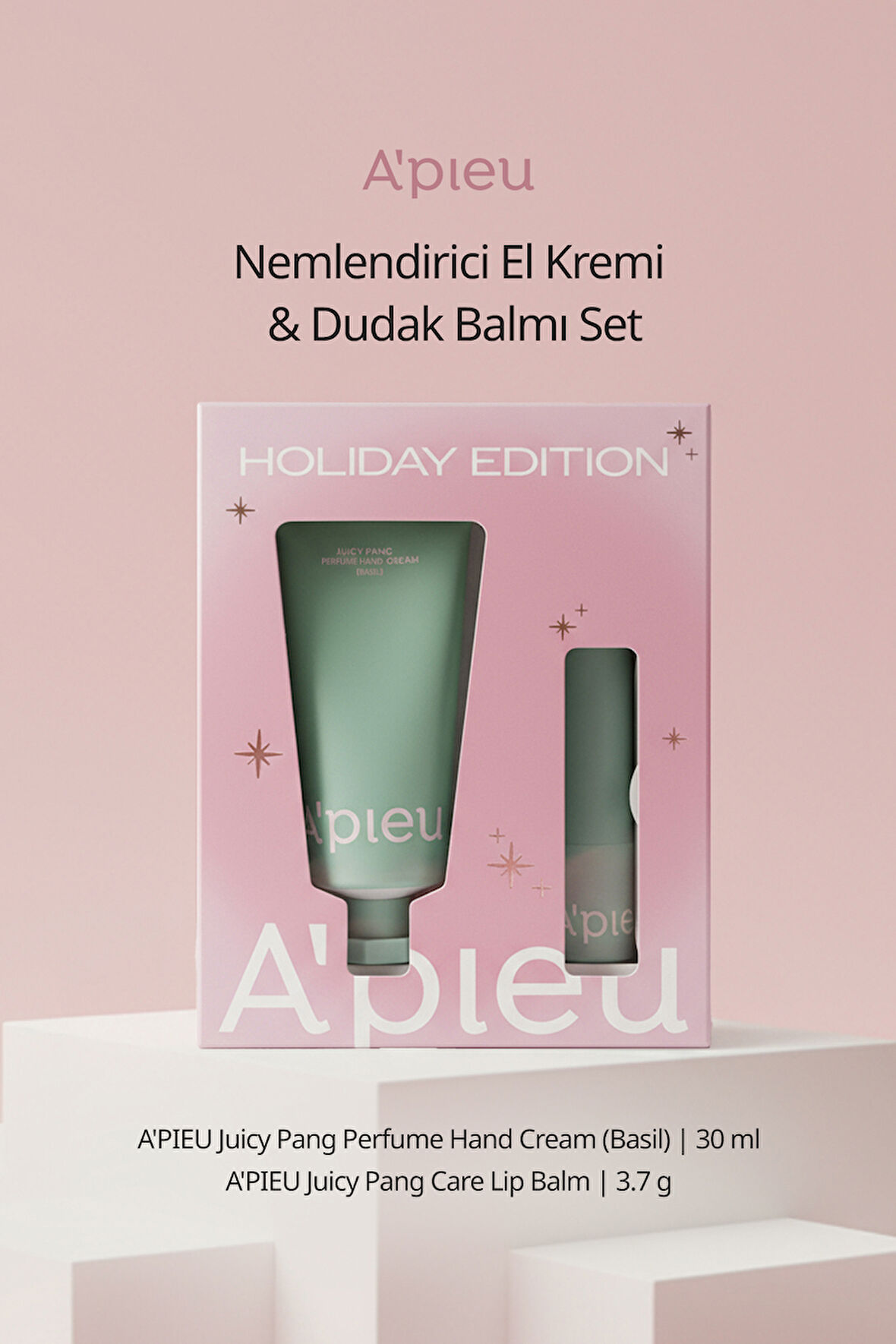 Nemlendirici El Kremi & Dudak Balmı Set APIEU Juicy-Pang Perfume Hand Cream&Lip Balm Set