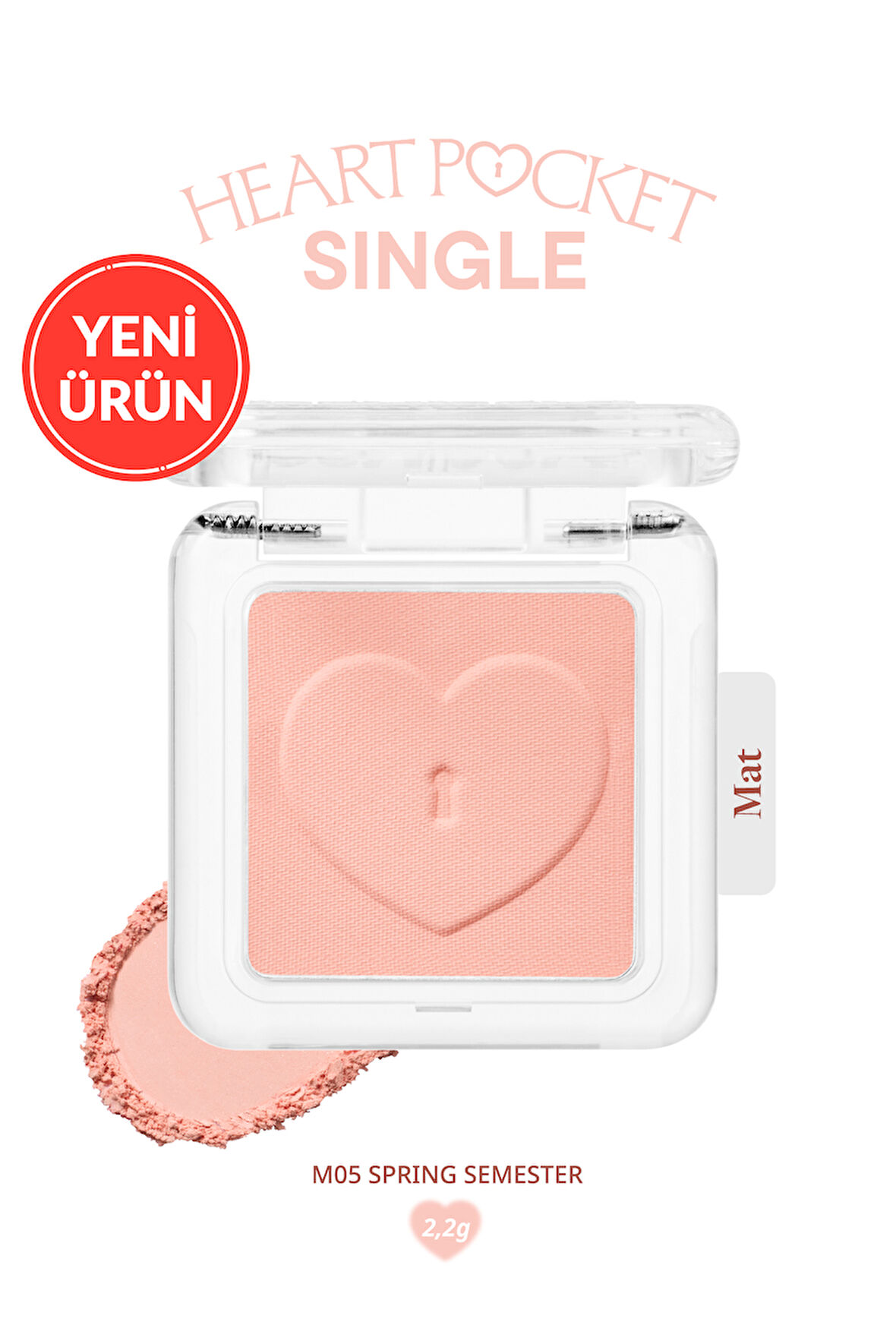 Kişiselleştirilebilir Mat Tekli Far PERIPERA Heart Pocket Single (M05 Spring Semester)