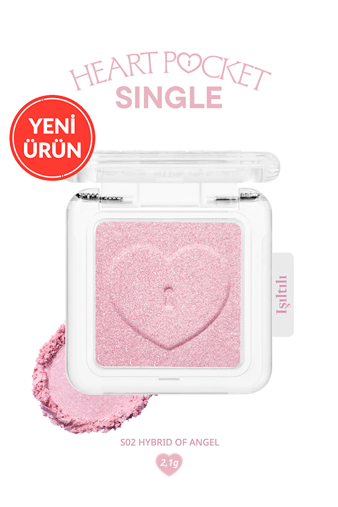 Kişiselleştirilebilir Işıltılı Tekli Far PERIPERA Heart Pocket Single (S02 Hybrid Of Angel)