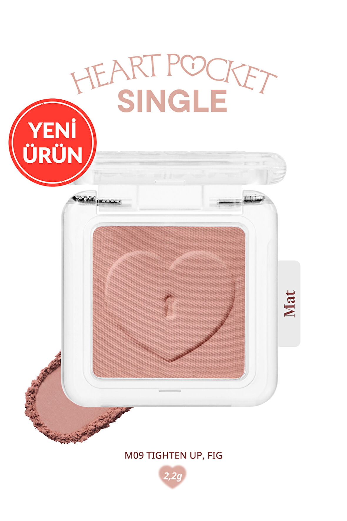 Kişiselleştirilebilir Mat Tekli Far PERIPERA Heart Pocket Single (M09 Tighten Up Fig)