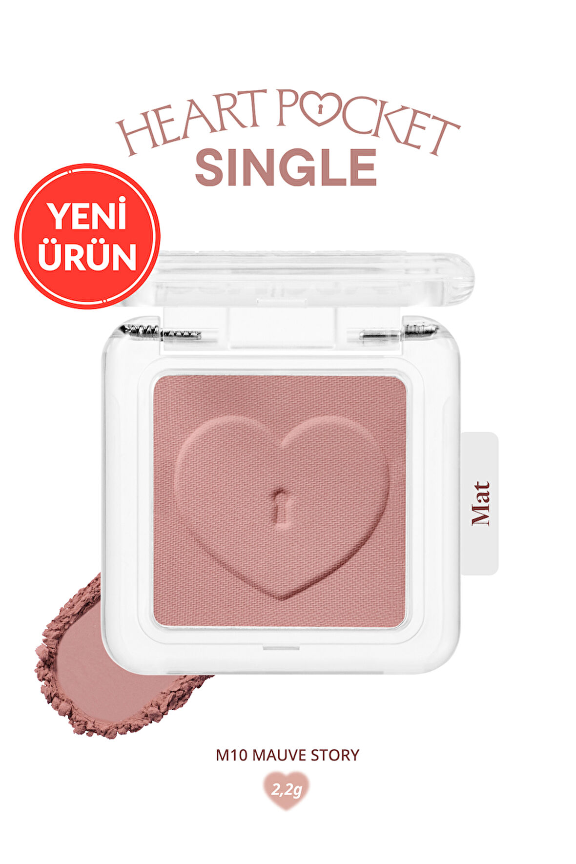 Kişiselleştirilebilir Mat Tekli Far PERIPERA Heart Pocket Single (M10 Mauve Story)