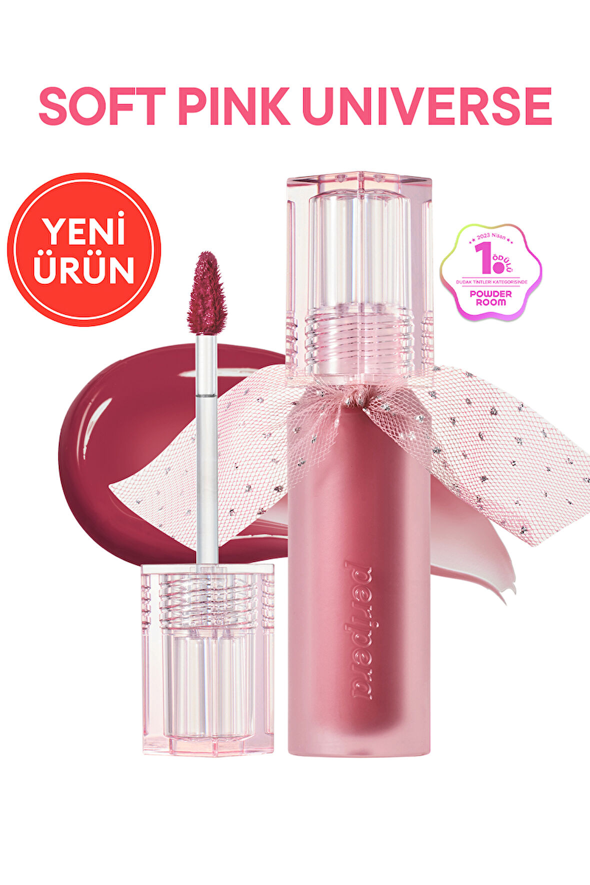 Doğal Tonlarda, Uzun Süre Kalıcı, Işıltılı Tint PERIPERA Water Bare Tint (#17 Rosy Boom Up)