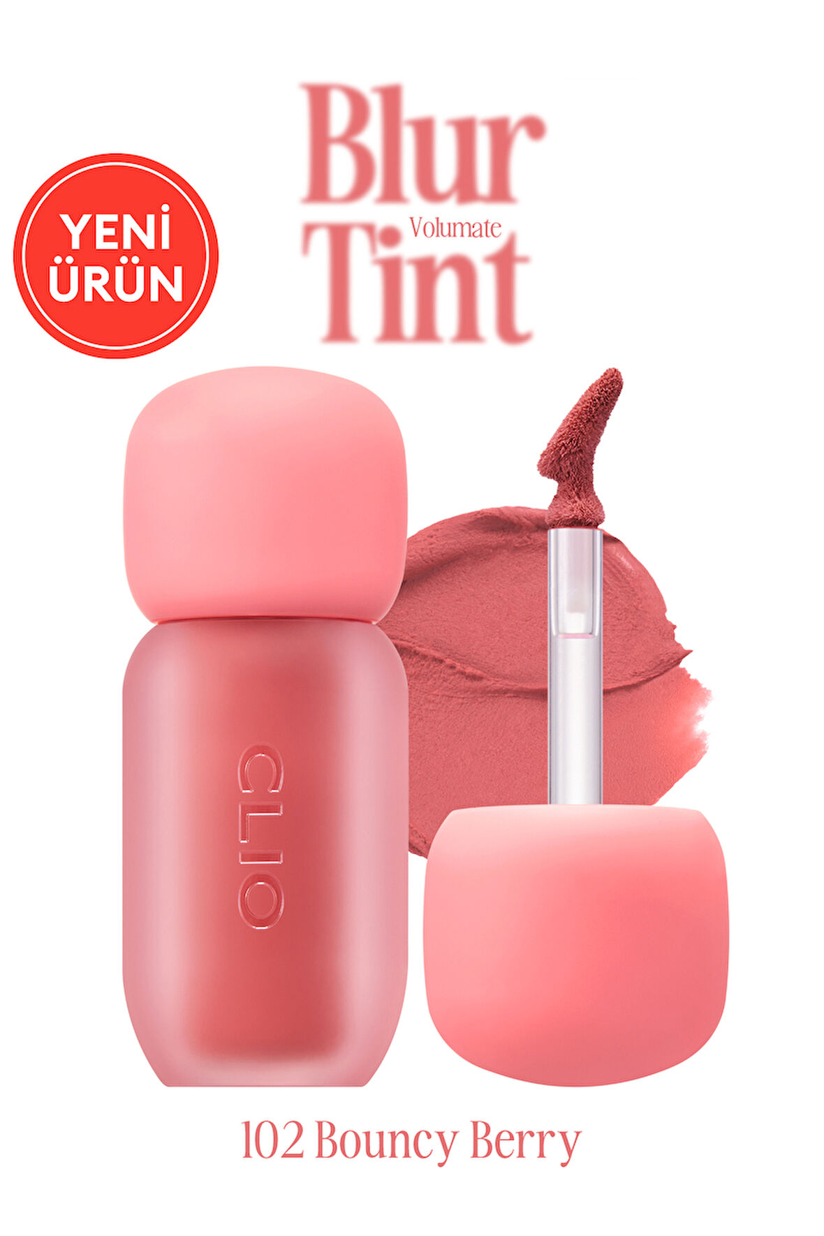 Blur Efekti Veren, Kadife Bitişli, Dolgunlaştırıcı Tint CLIO Volumate Blur Tint 102 Bouncy Berry