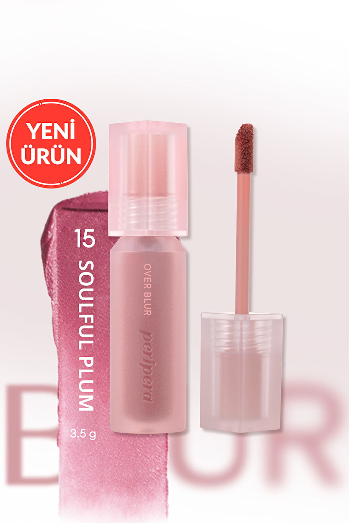 Gün Boyu Kalıcı Pürüzsüz Matlık Sunan Tint PERIPERA Over Blur Tint (015 Soulful Plum)
