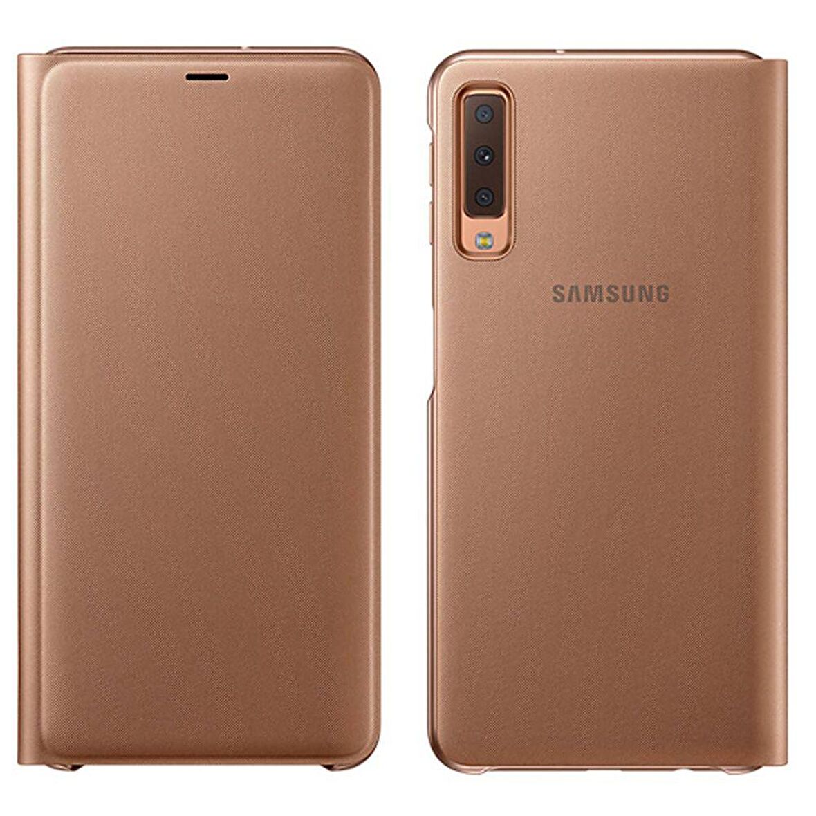 Galaxy A7 2018 ile Uyumlu Wallet Cover Kılıf Altın EF-WA7500PFEGWW