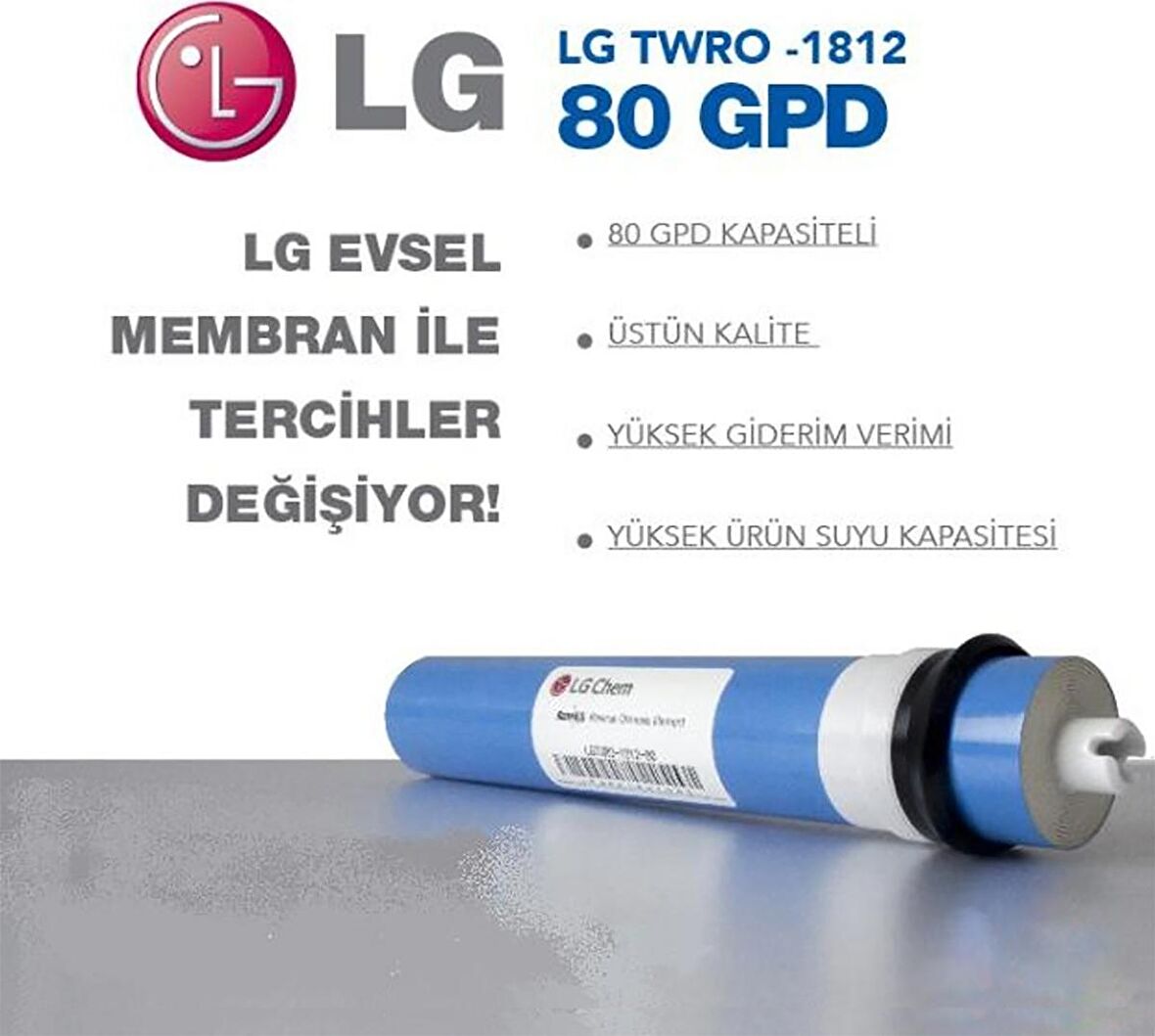 Sulook Su Arıtma Sistemi Lg Membran 80 Gpd ( 4 Adet )**