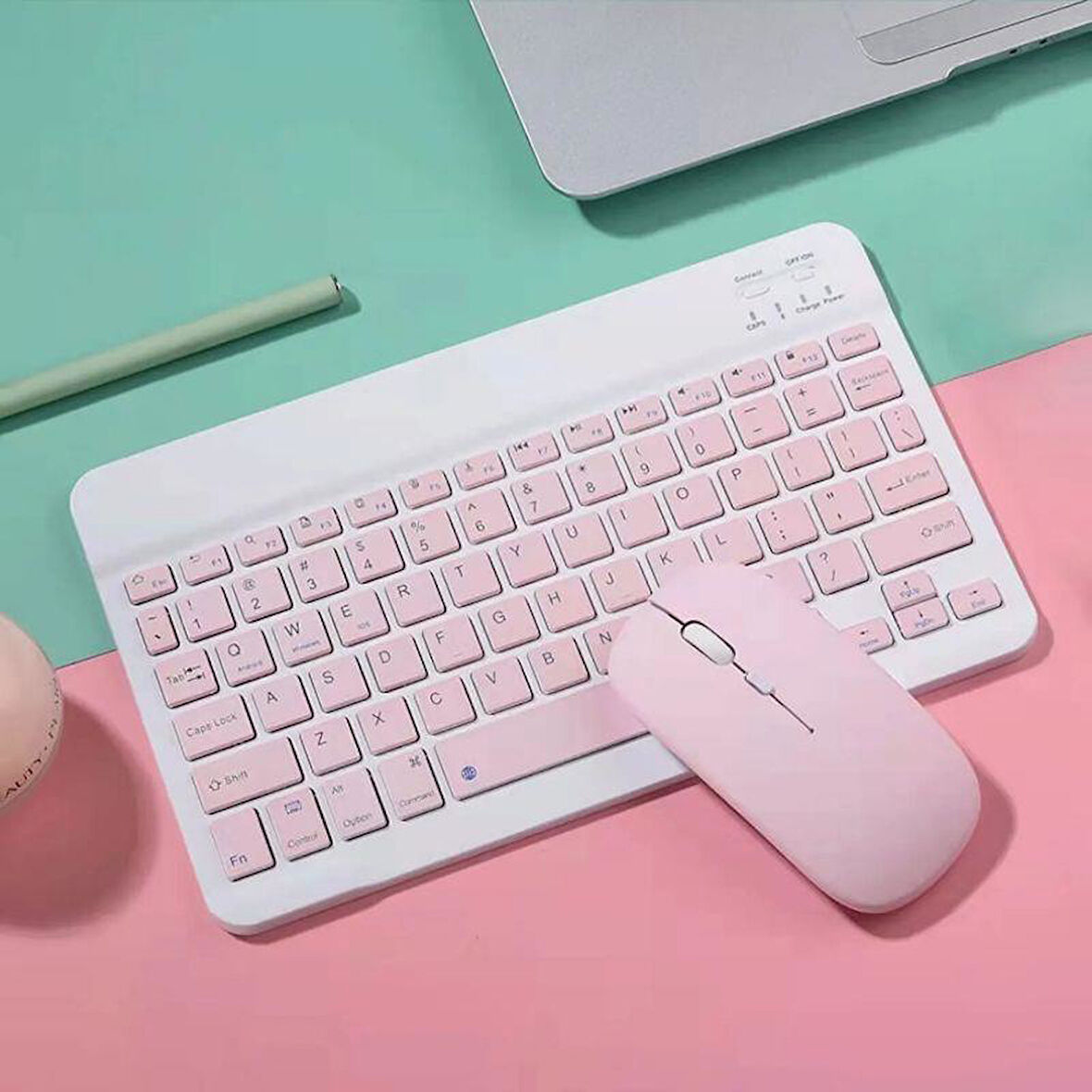 NPS - Bluetooth Klavye Mouse Set PEMBE