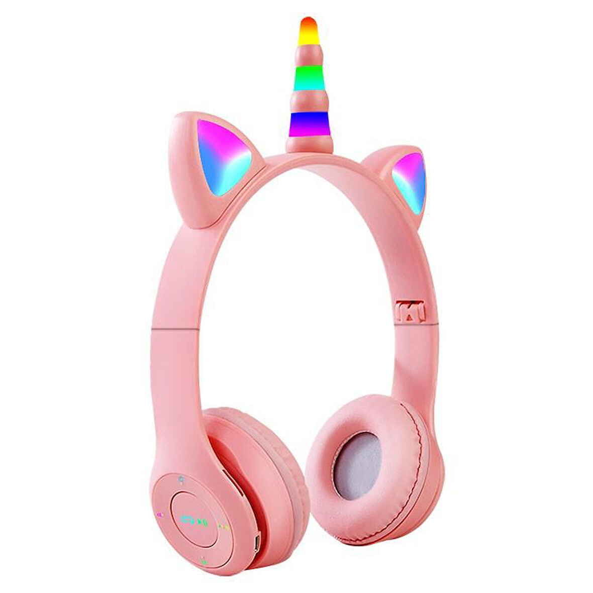 NPS - Unicorn şeklnde Işıklı Bluetooth Kulaklık - PEMBE