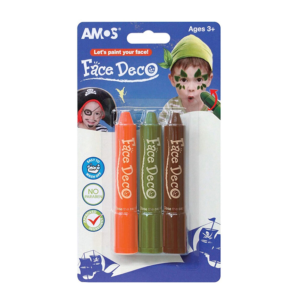 Amos Face Deco Yüz Boyası 3 Renk FD5B3B