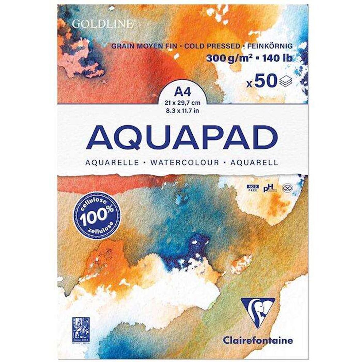 Clairefontaine Goldline Aquapad A4 300g 70yp Sulu Boya Blok / 975721